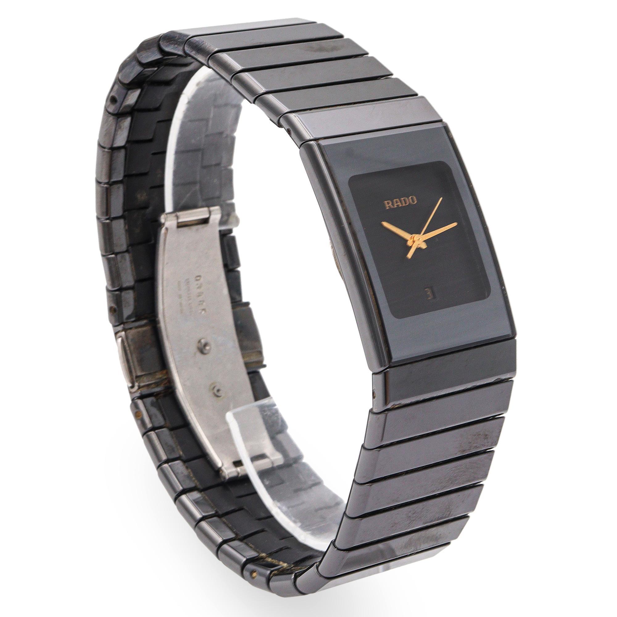 Rado DiaStar Keramik Date Quarz Herrenuhr Ref. 111.0322.3 im Zustand „Gut“ im Angebot in New York, NY