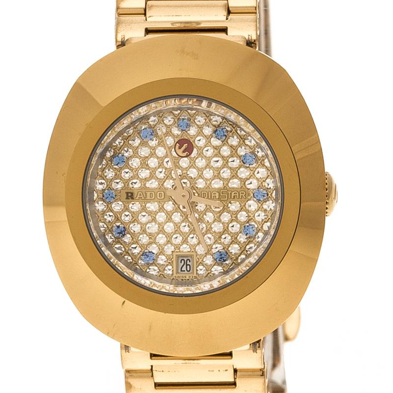 Rado Diastar Gold Plated SS Gold Women's Wristwatch 27 mm (Zeitgenössisch)