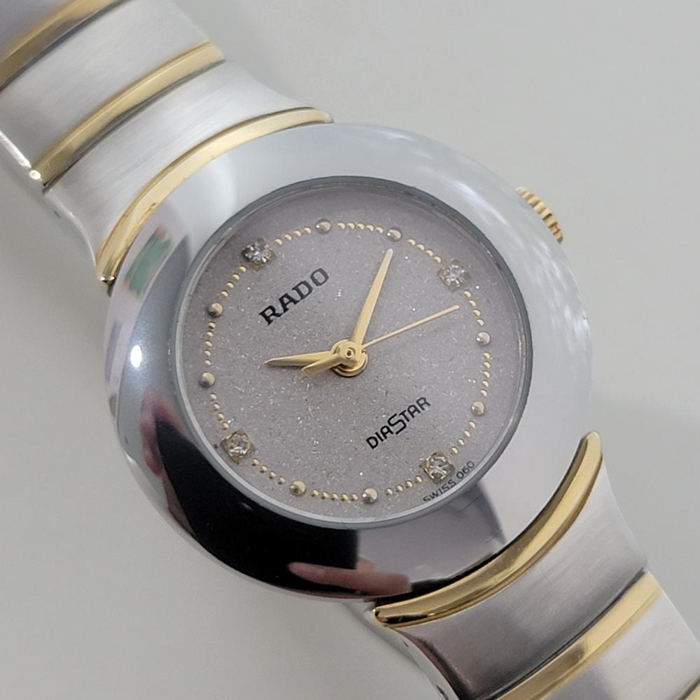 RADO Diastar Orologio da donna al quarzo in acciaio inossidabile con quadrante diamantato 24 mm RJC213 In condizioni ottime in vendita a Beverly Hills, CA