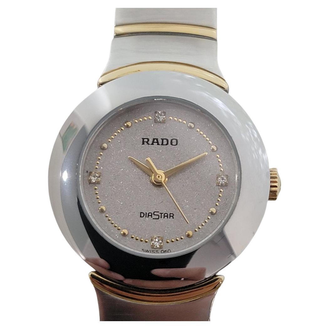 Rado Diastar Stainless Steel Diamond Dial 24mm Ladies Quartz Dress Watch RJC213