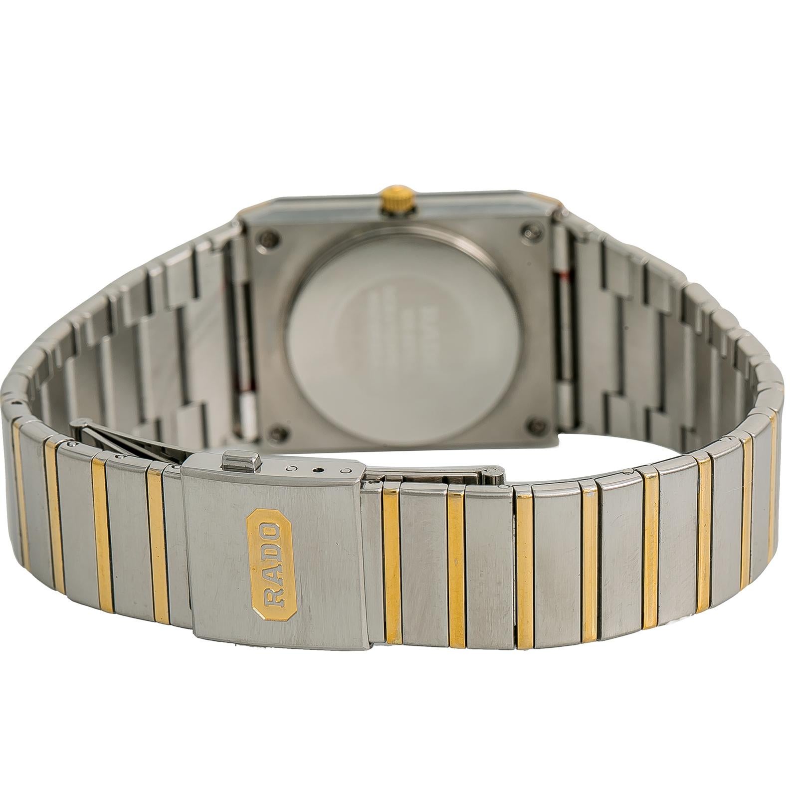 Rado Diaster 129.0271.3 Herren Quarzuhr Schwarzes Zifferblatt zweifarbig SS 27mm im Zustand „Hervorragend“ in Miami, FL