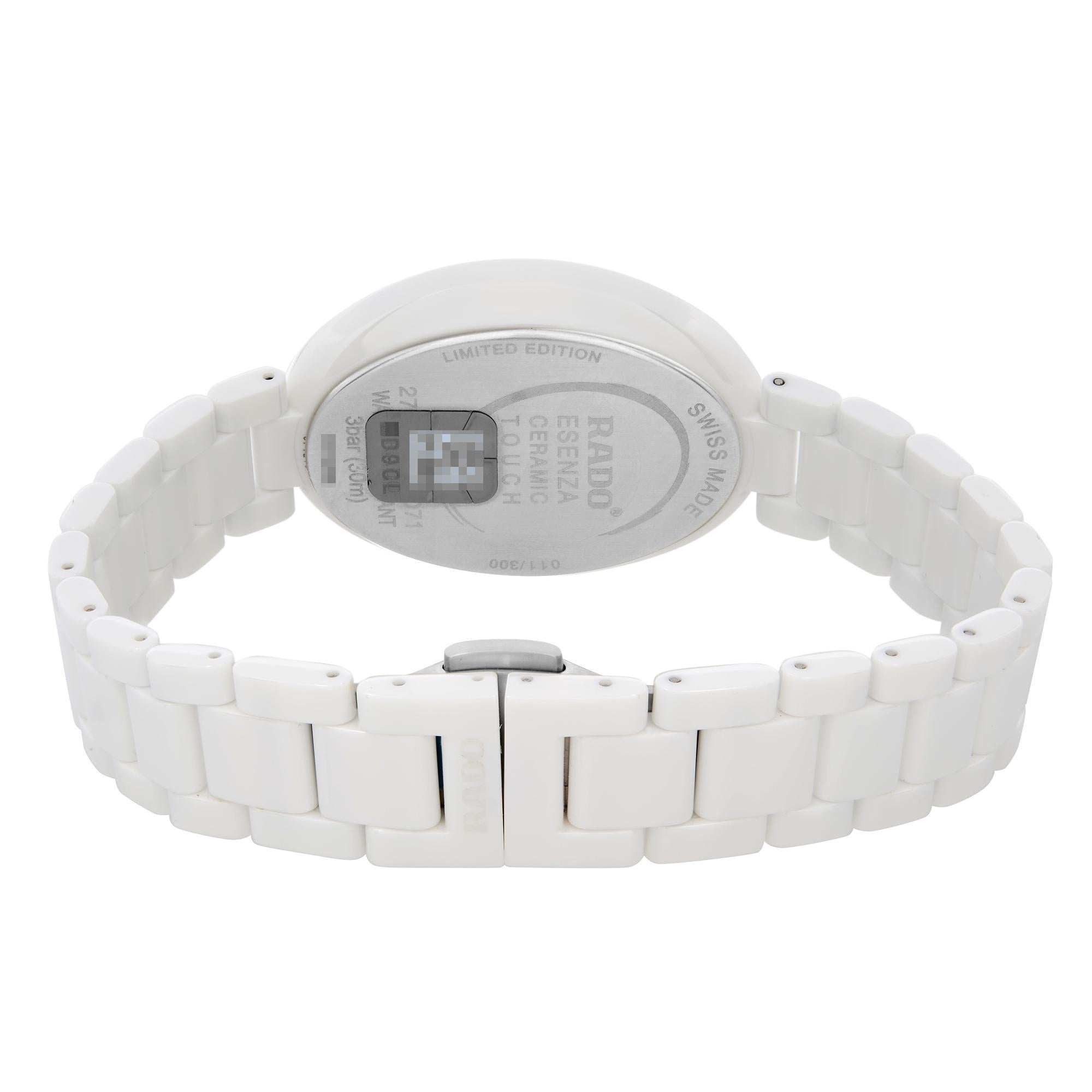 De las mujeres Rado Esenza Cerámica Diamante Esfera Blanca Reloj Cuarzo Señora R53042712 en venta