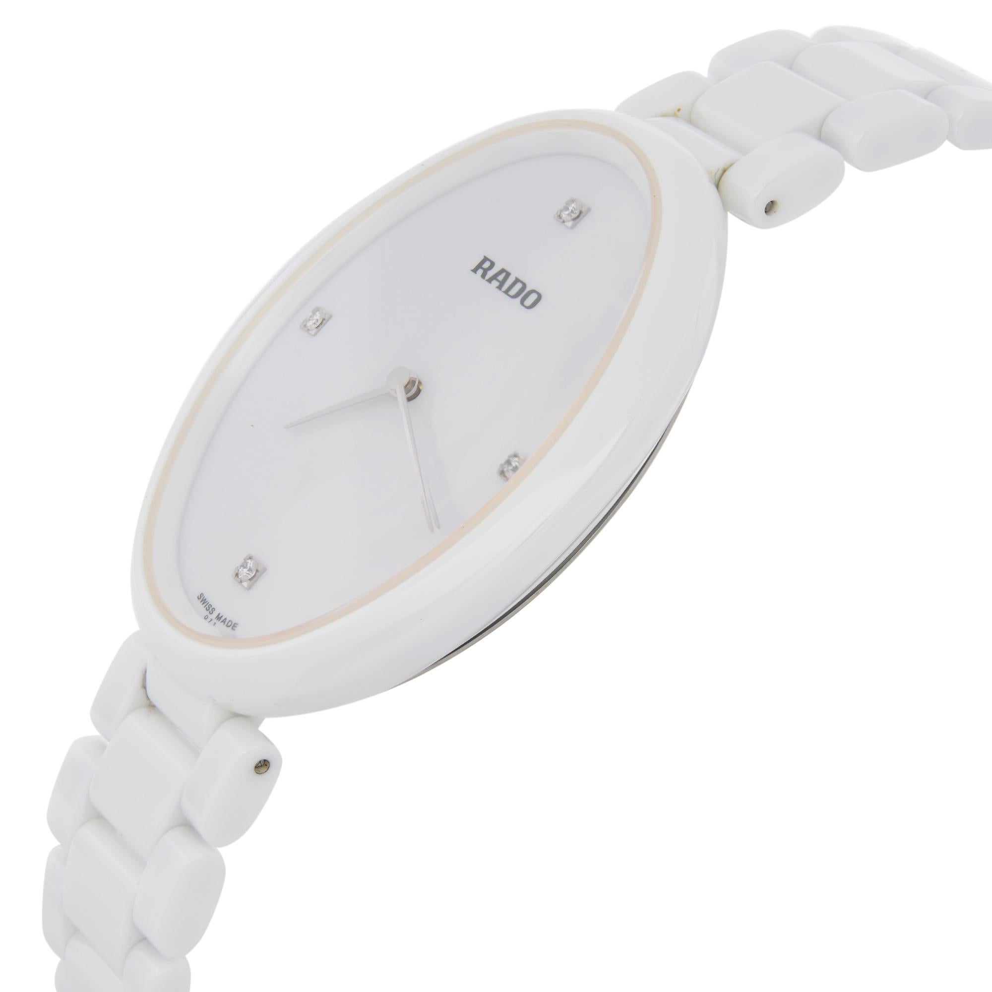 rado ceramic white watch