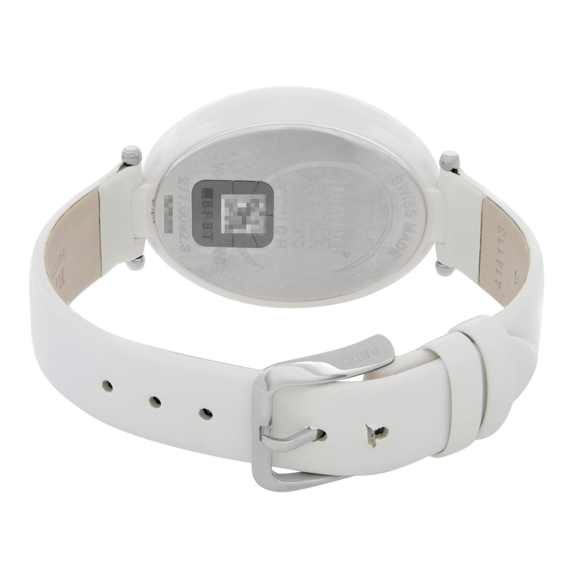 rado white ceramic watch with diamonds