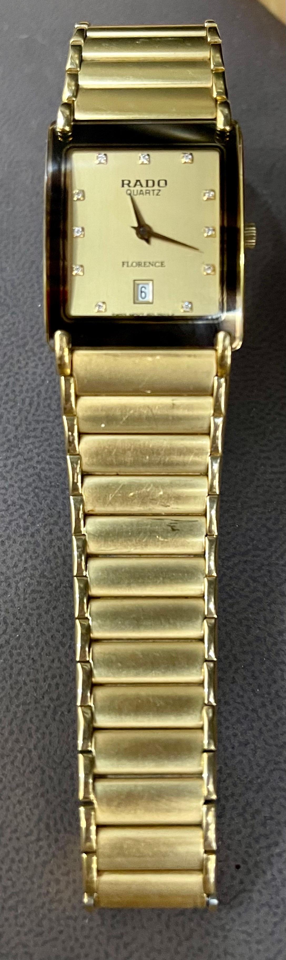 Rado Florence Jubile Men's Quartz, Date Watch 91406, Gold Tone with Box 9