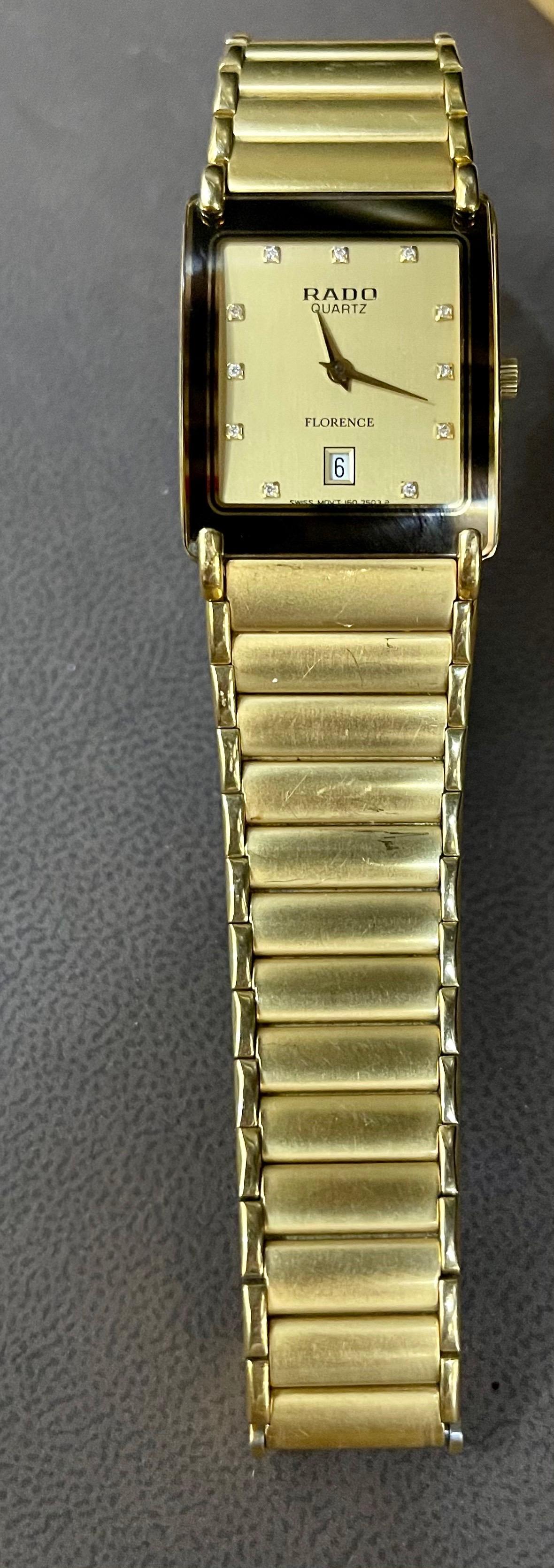 Rado Florence Jubile Men's Quartz, Date Watch 91406, Gold Tone with Box 10