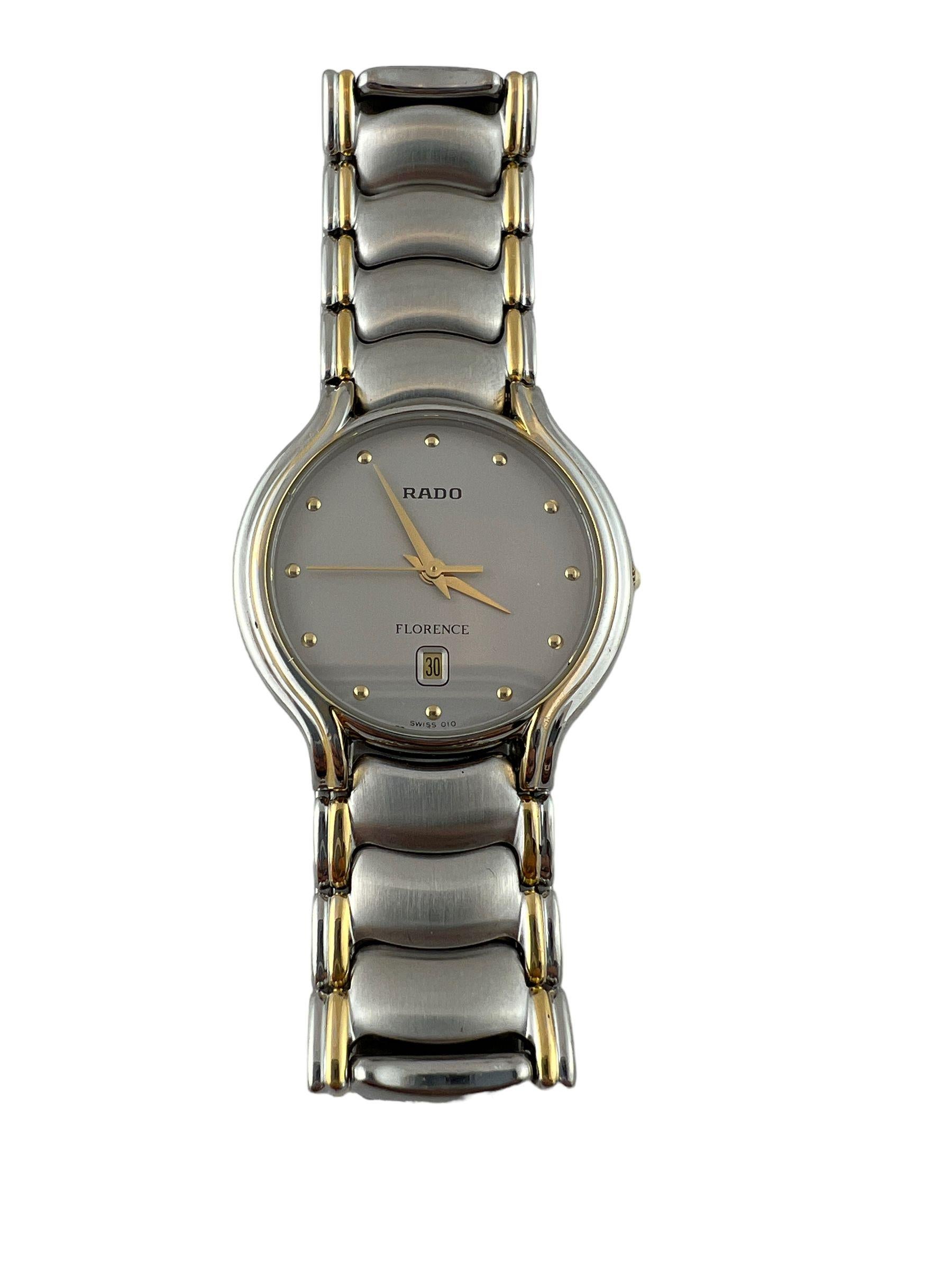 Rado Florence Two Tone Unisex Watch 129.3644.4 In Good Condition For Sale In Washington Depot, CT