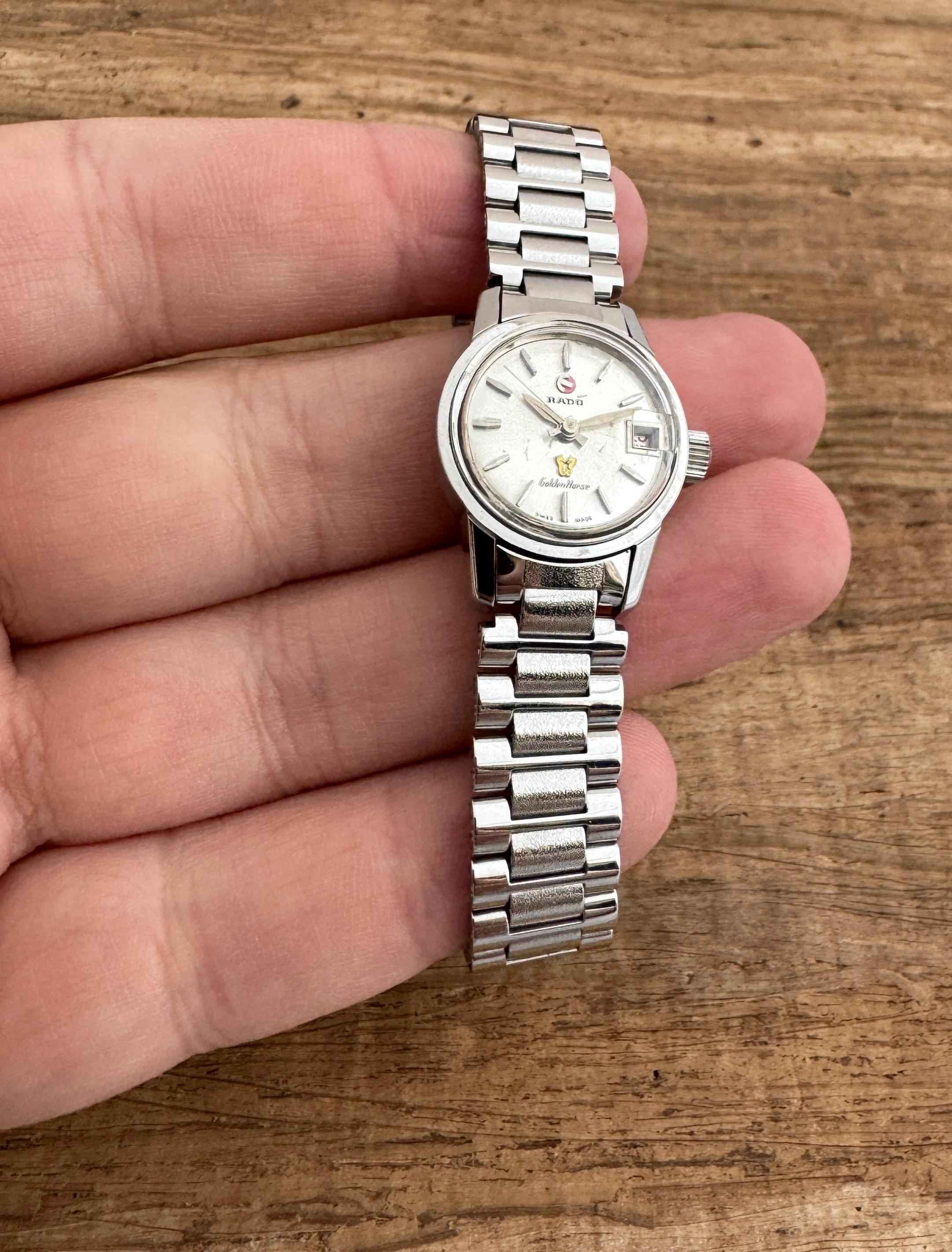 Men's Rado Golden Horse Silver Automatic Date Round 22mm Women Watch For Sale