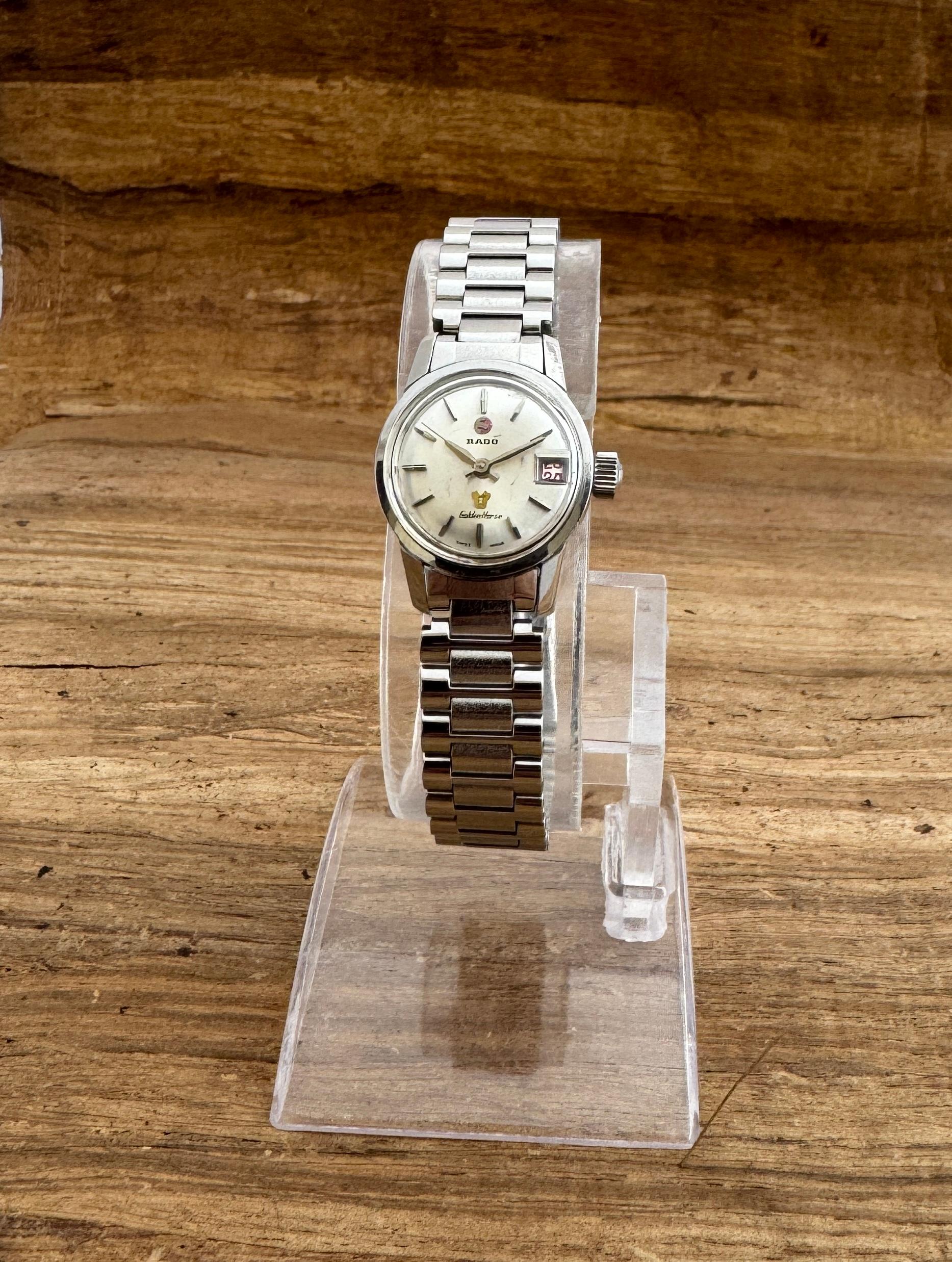 Rado Golden Horse Silver Automatic Date Round 22mm Women Watch For Sale 1