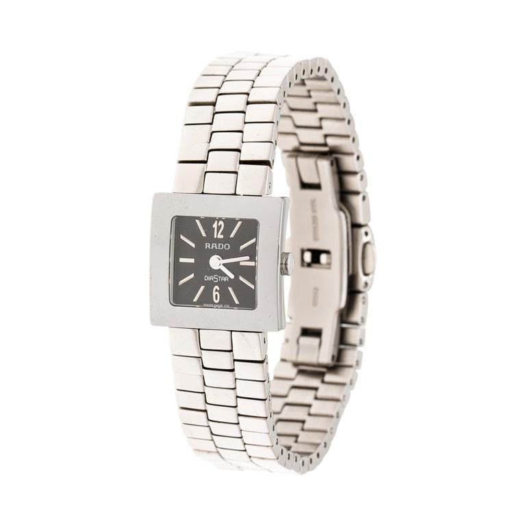 Rado Grey Stainless Steel Carbon  Diastar R18682153 Women's Wristwatch 20 mm
