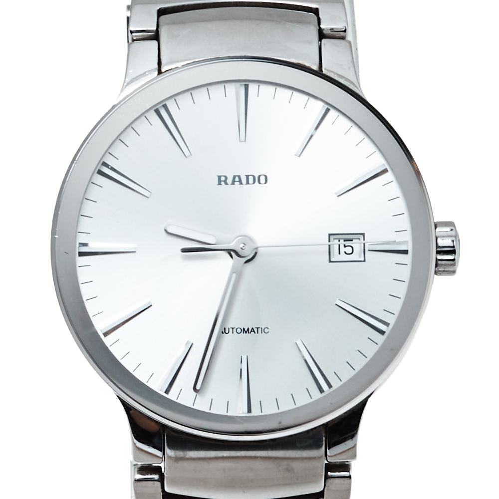 Rado Grey Stainless Steel Centrix R30939103 Automatic Men's Wristwatch 38MM In Good Condition In Dubai, Al Qouz 2