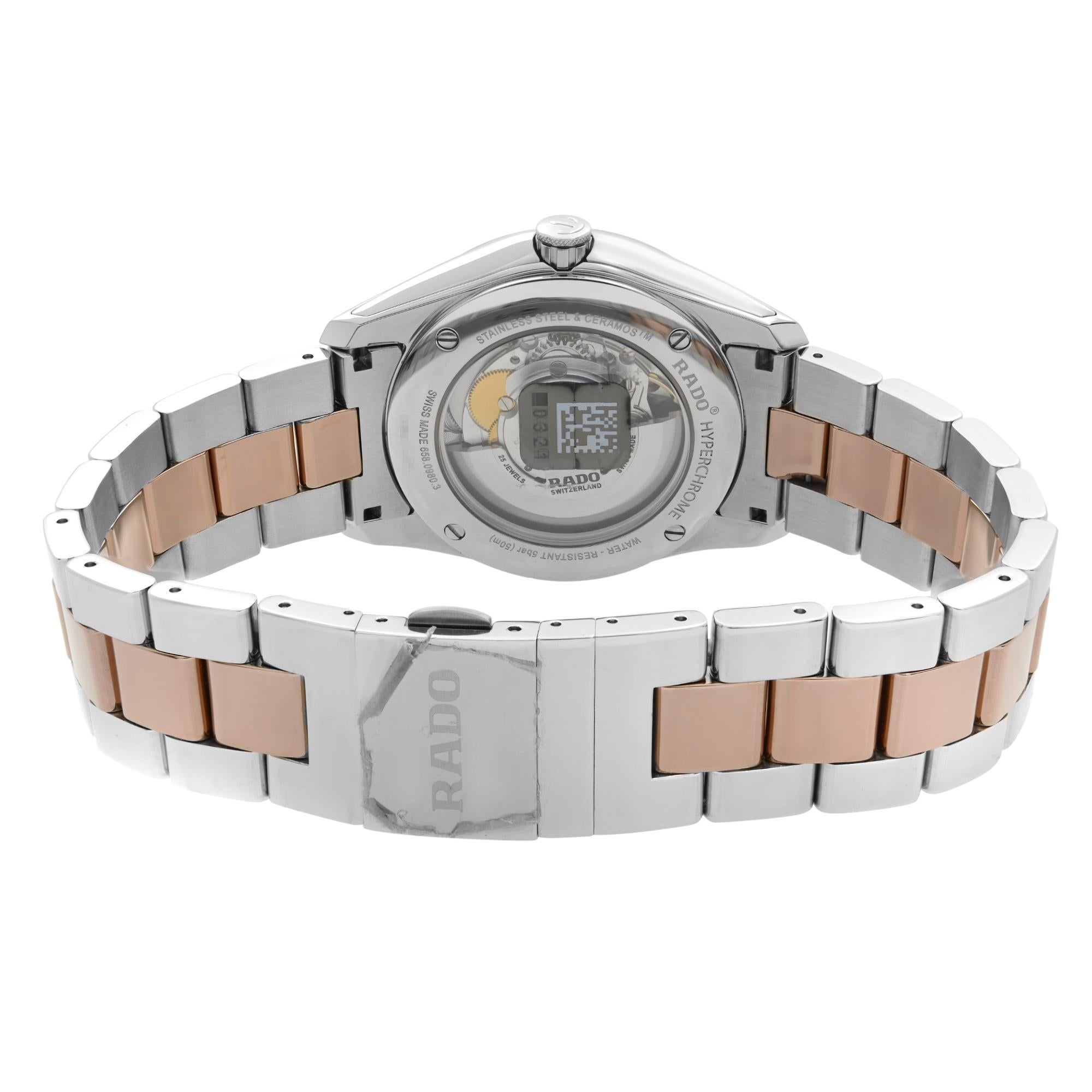 rado men's r32980102 'hyperchrome' automatic two-tone stainless steel watch