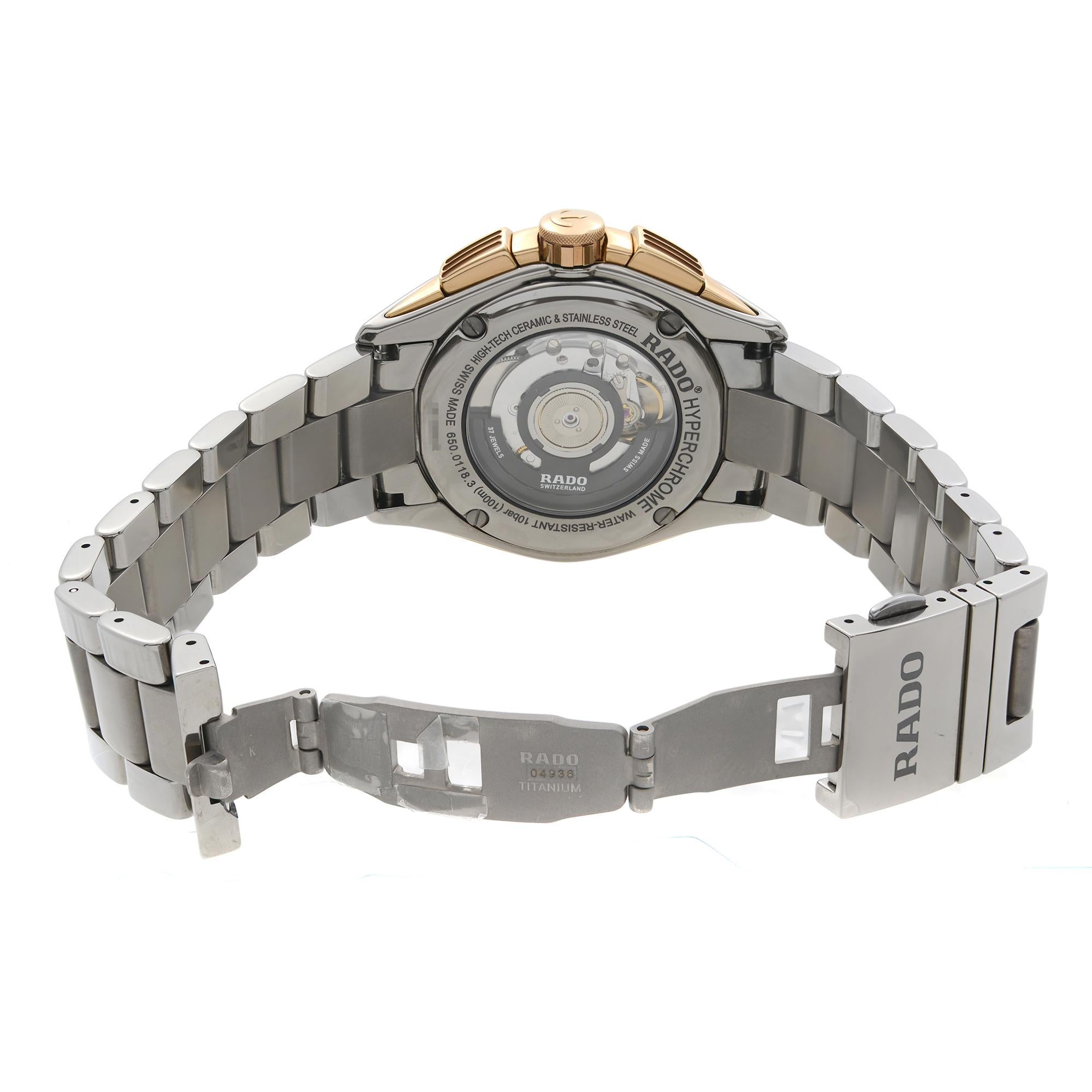 Rado Hyperchrome Ceramic Chronograph Gray Dial Automatic Mens Watch R32118102 1
