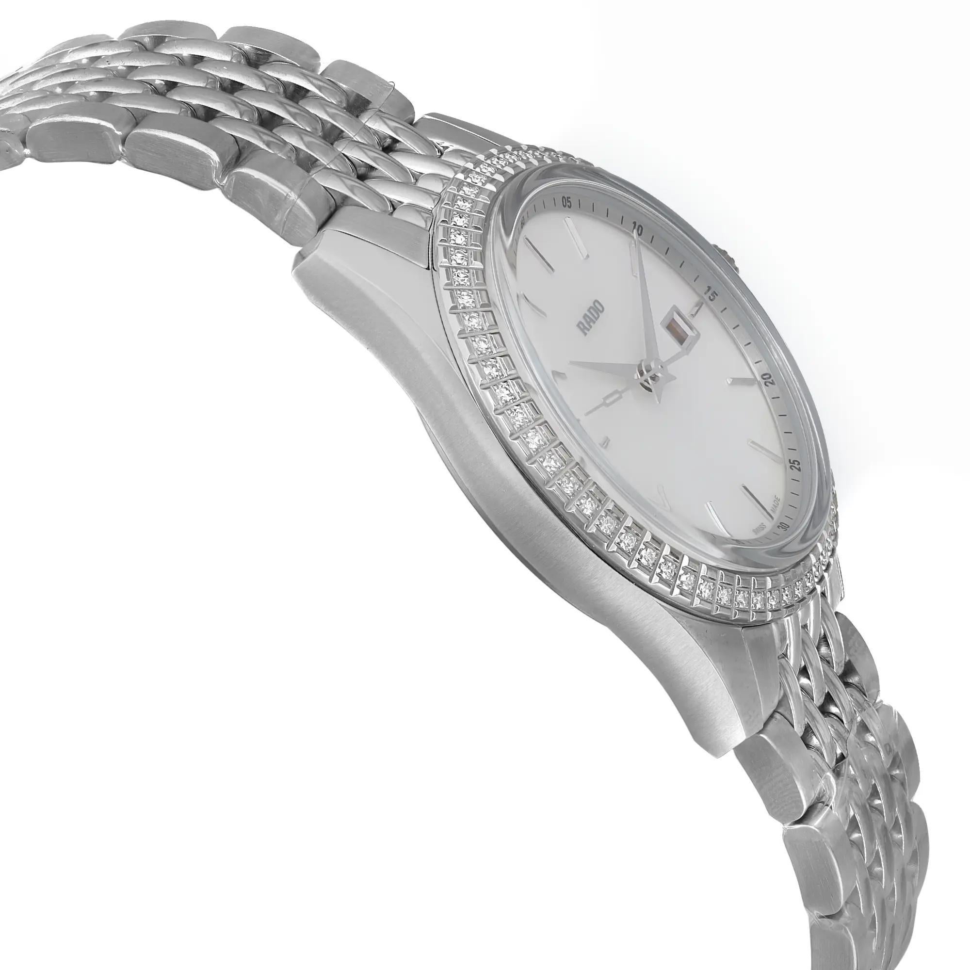 Women's Rado HyperChrome Classic 35mm Diamonds White MOP Dial Ladies Watch R33099918 For Sale