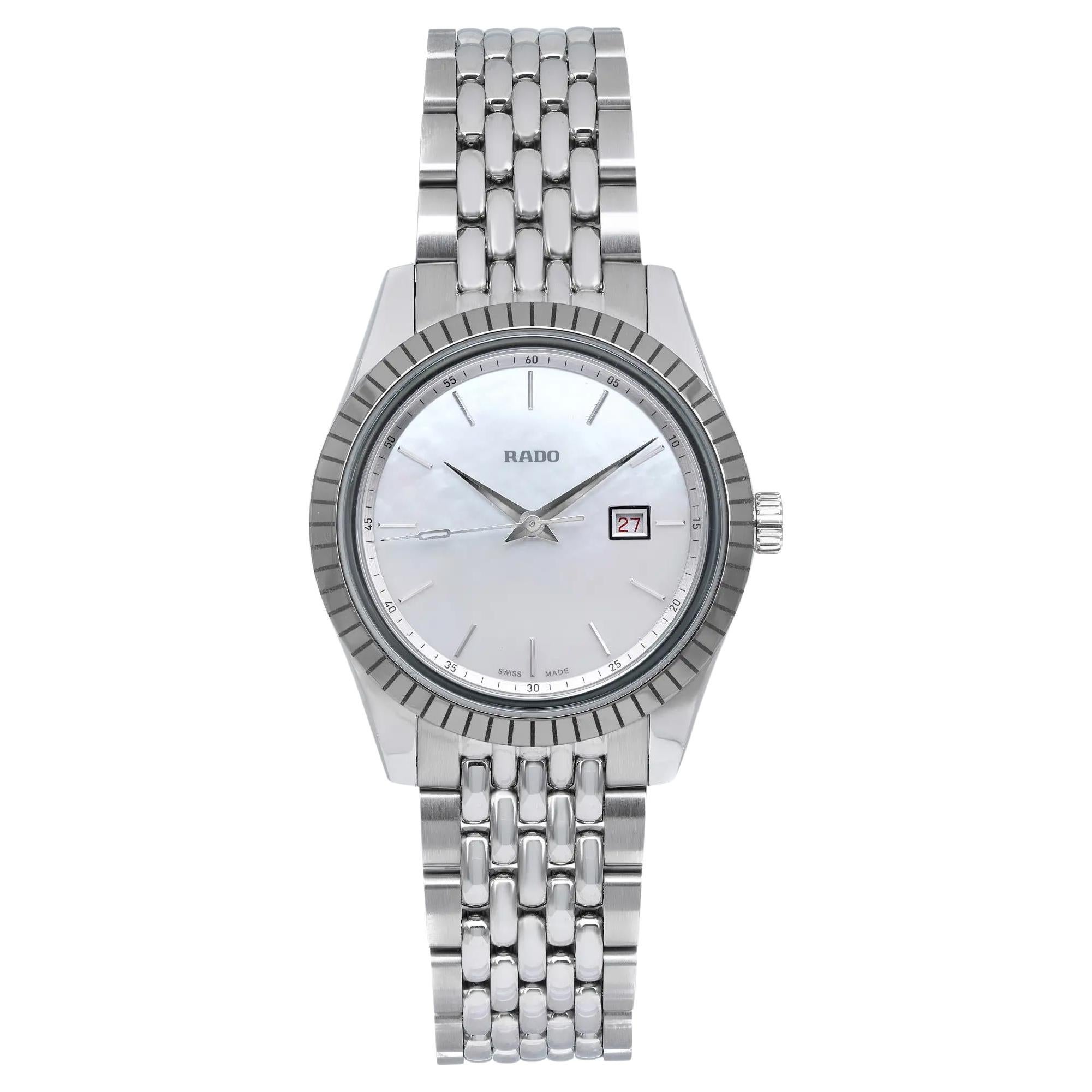 Rado HyperChrome Classic 35mm Steel MOP Dial Quartz Ladies Watch R33104918 For Sale