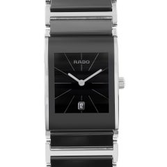 Rado Integral Keramikstahl Schwarzes Zifferblatt Quarz Damenuhr R20785152