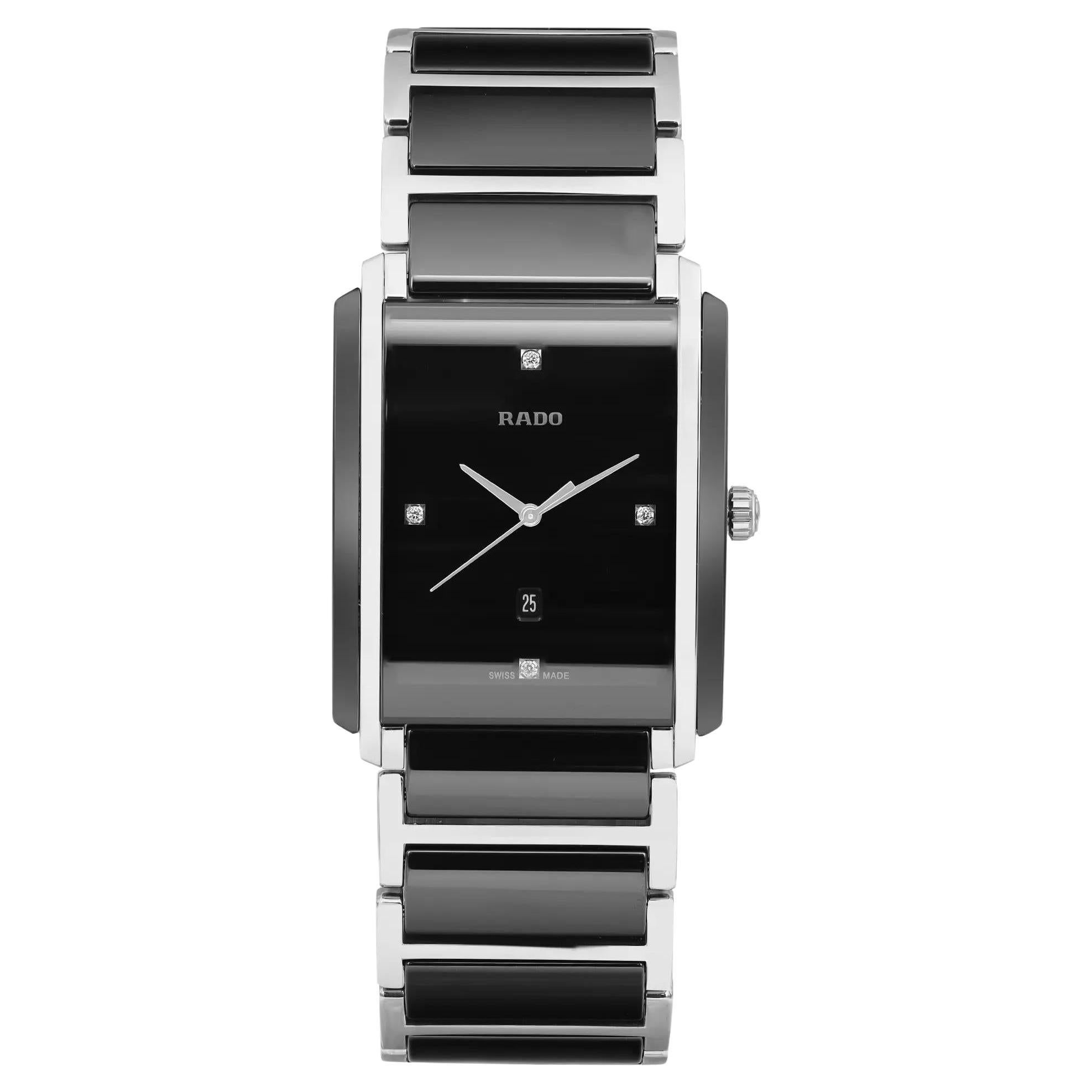 Rado Integral 41mm Steel Ceramic Black Diamond Dial Unisex Watch R20206712