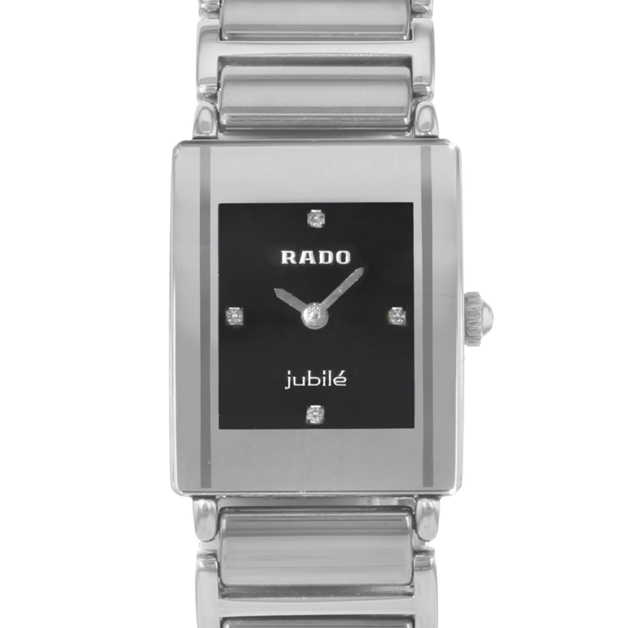 This is an authentic Rado Integral R20488722 with a fully functional Quartz Movement. This wristwatch is a pre-owned model in good condition. Approx wrist fit is 6.75 inches and case diameter 18 mm x 22 mm . This Rado R20488722 Integral Jubile 18mm