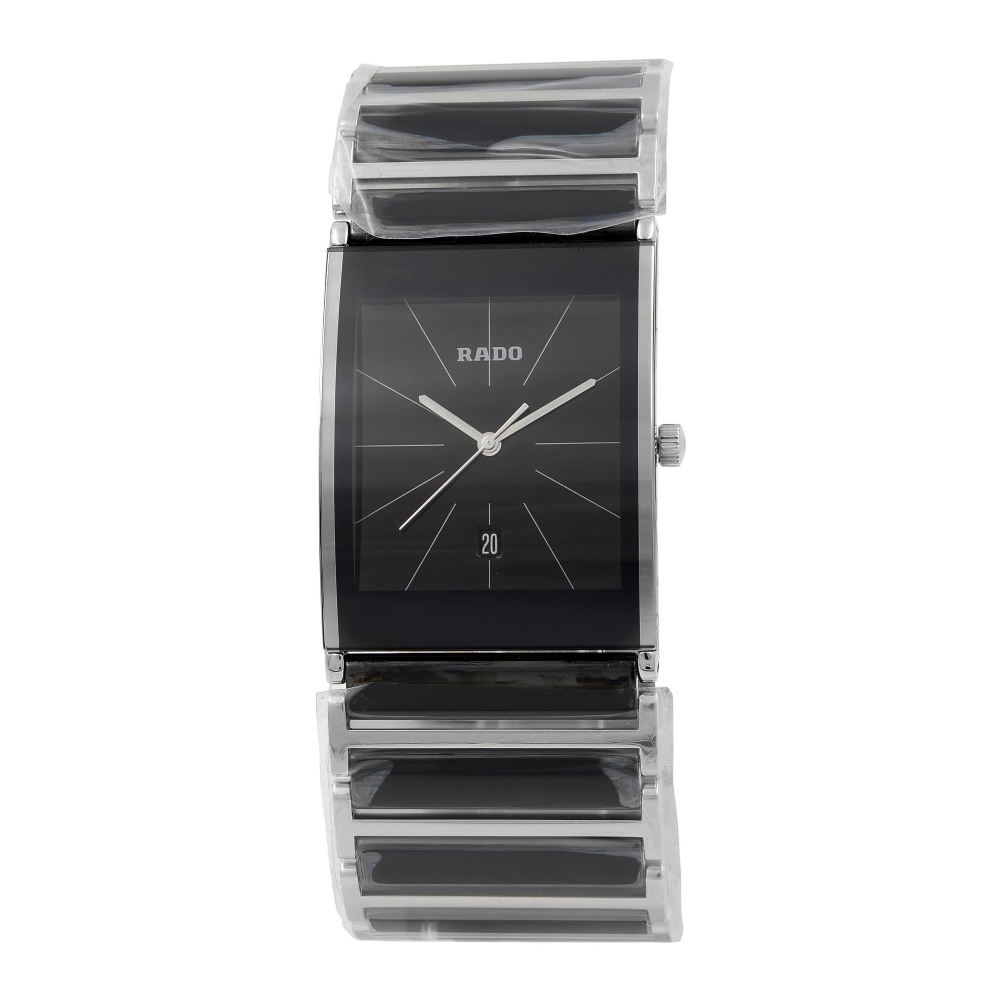 Rado Integral PVD Coated Steel Quartz Black Dial Men's Watch R20861152