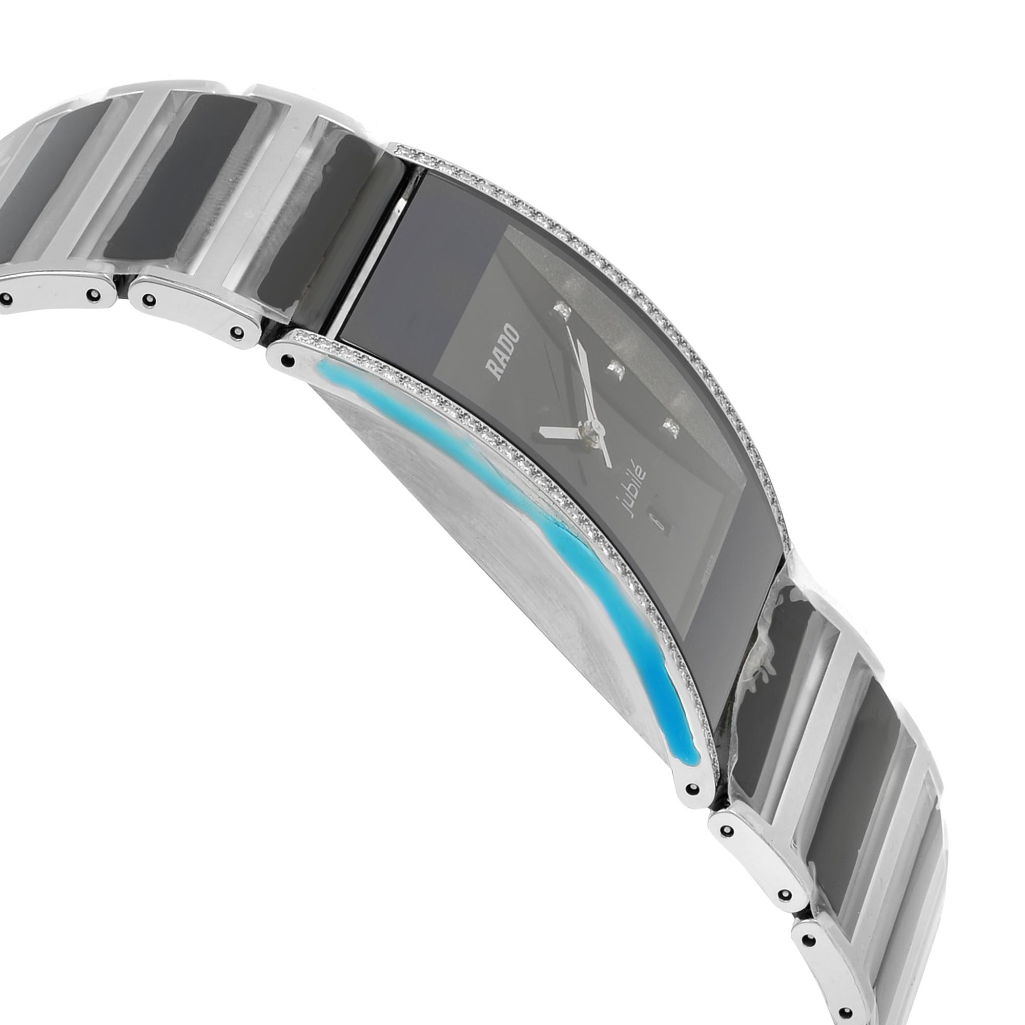 Rado Integral PVD Steel Diamond Black Dial Quartz Men's Watch R20757759 In New Condition In New York, NY
