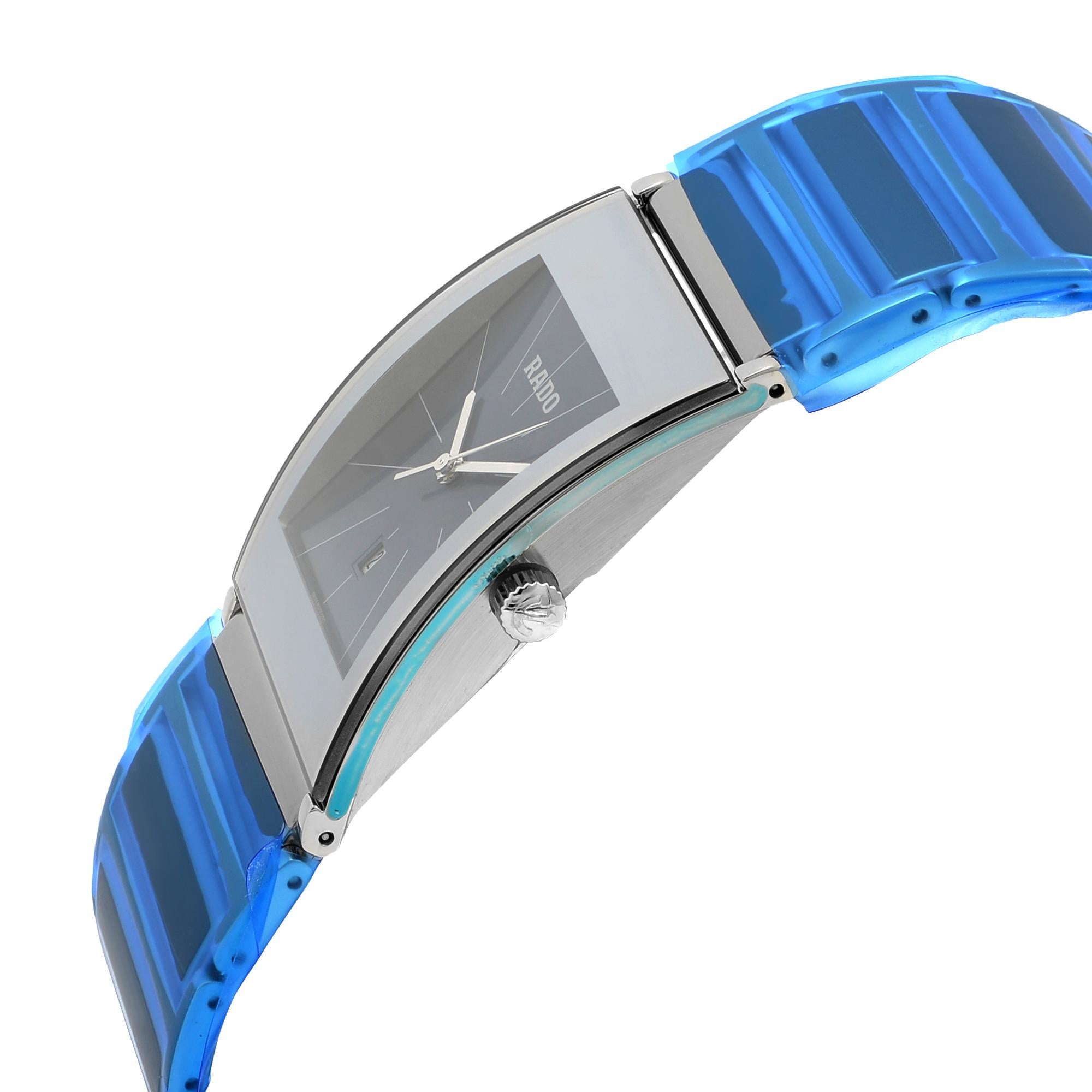 Rado Integral Stainless Steel Quartz Blue Dial Men's Watch R20745202 1