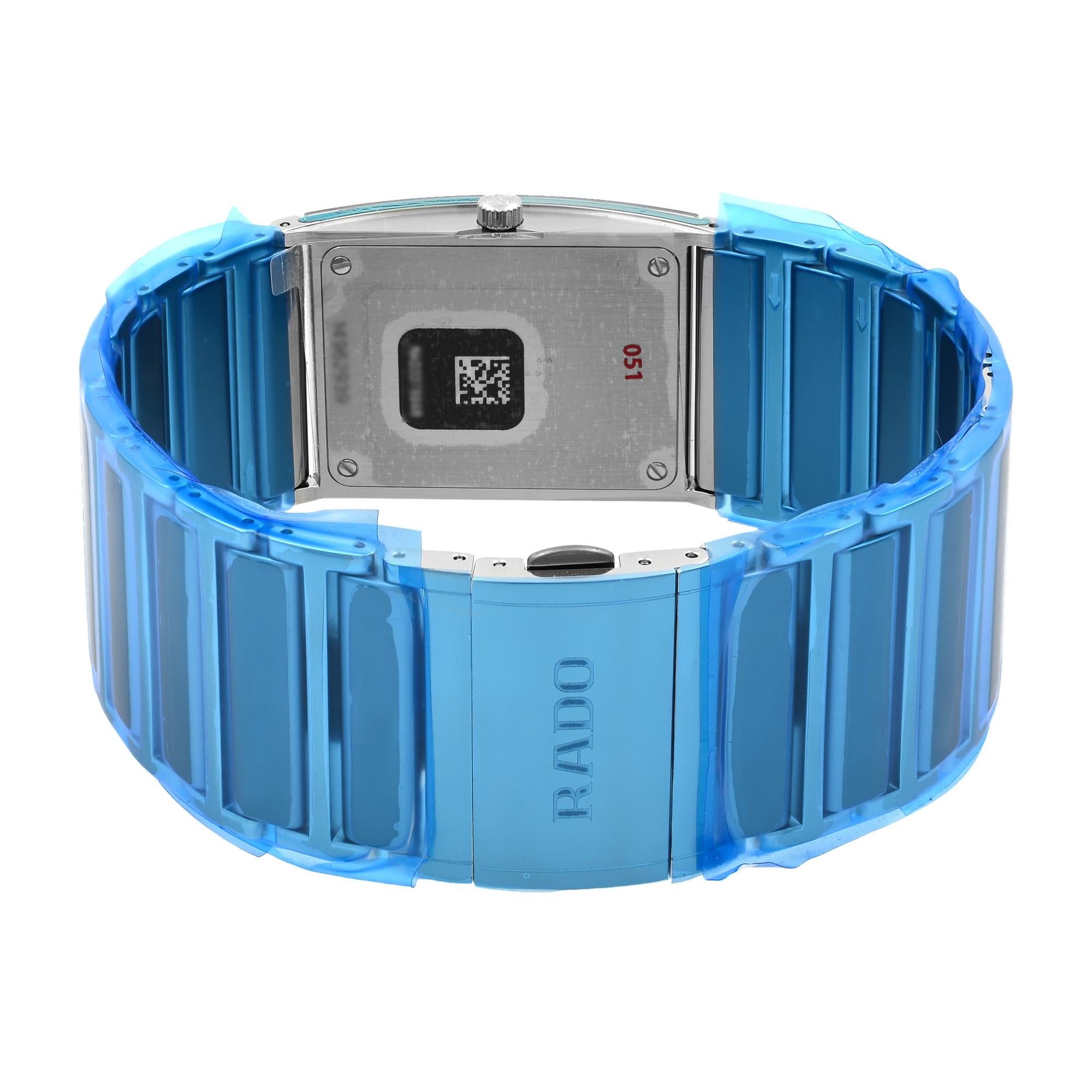 Rado Integral Stainless Steel Quartz Blue Dial Men's Watch R20745202 2
