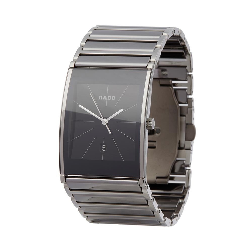 Ref: W5615
Manufacturer: Rado
Model: Integral
Model Ref: R20861159
Age: 
Gender: Mens
Complete With: Box, Manuals & Guarantee
Dial: Black Baton
Glass: Sapphire Crystal
Movement: Quartz
Water Resistance: To Manufacturers Specifications
Case: