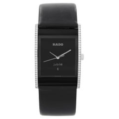Rado Integral Acciaio Ceramica Diamante Quadrante Nero Donna Orologio al quarzo R20757155