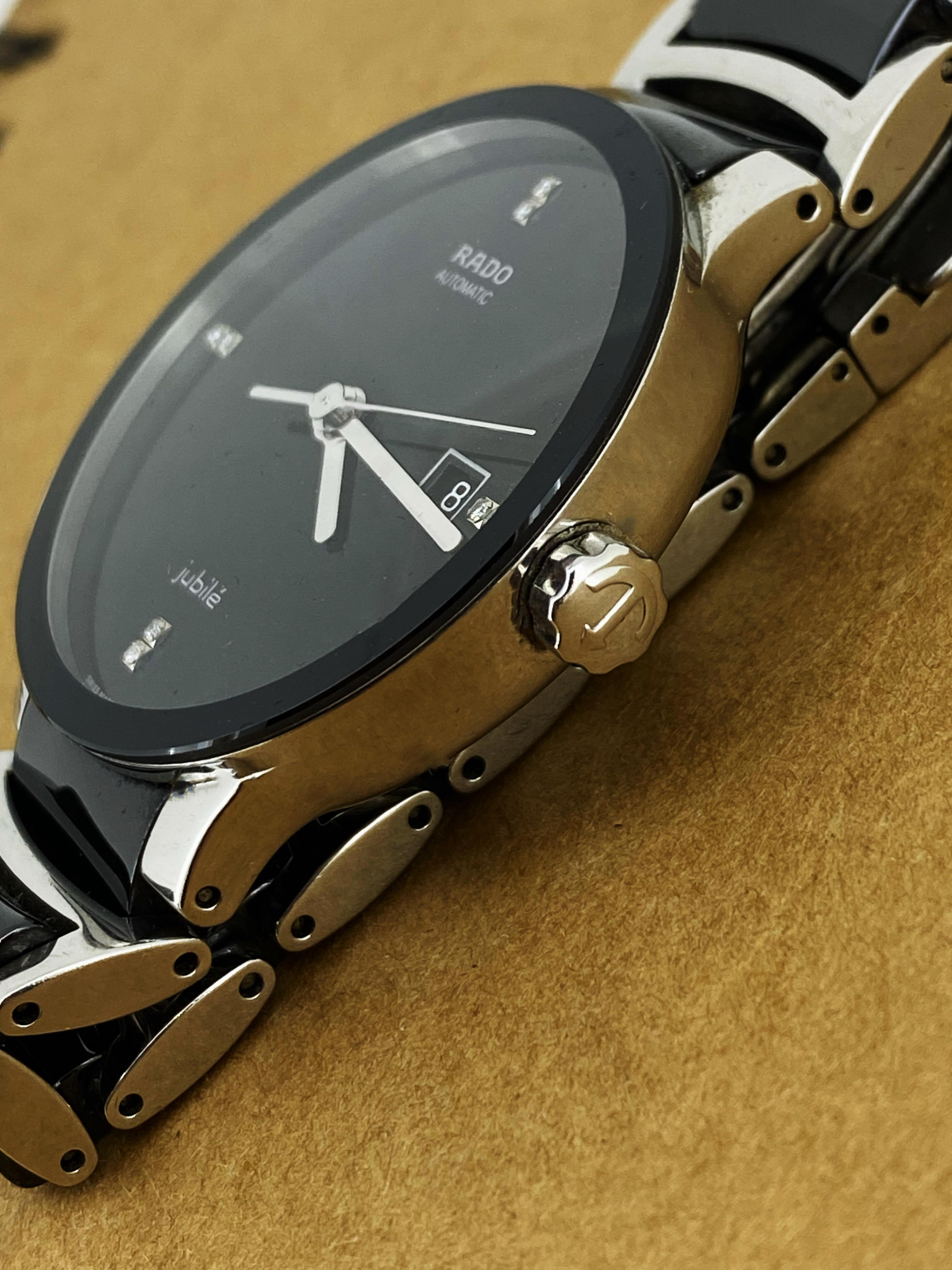 Rado Jubile Centrix Automatic Black Ceramic, S/Steel, Diamond Mens' Dress Watch For Sale 2