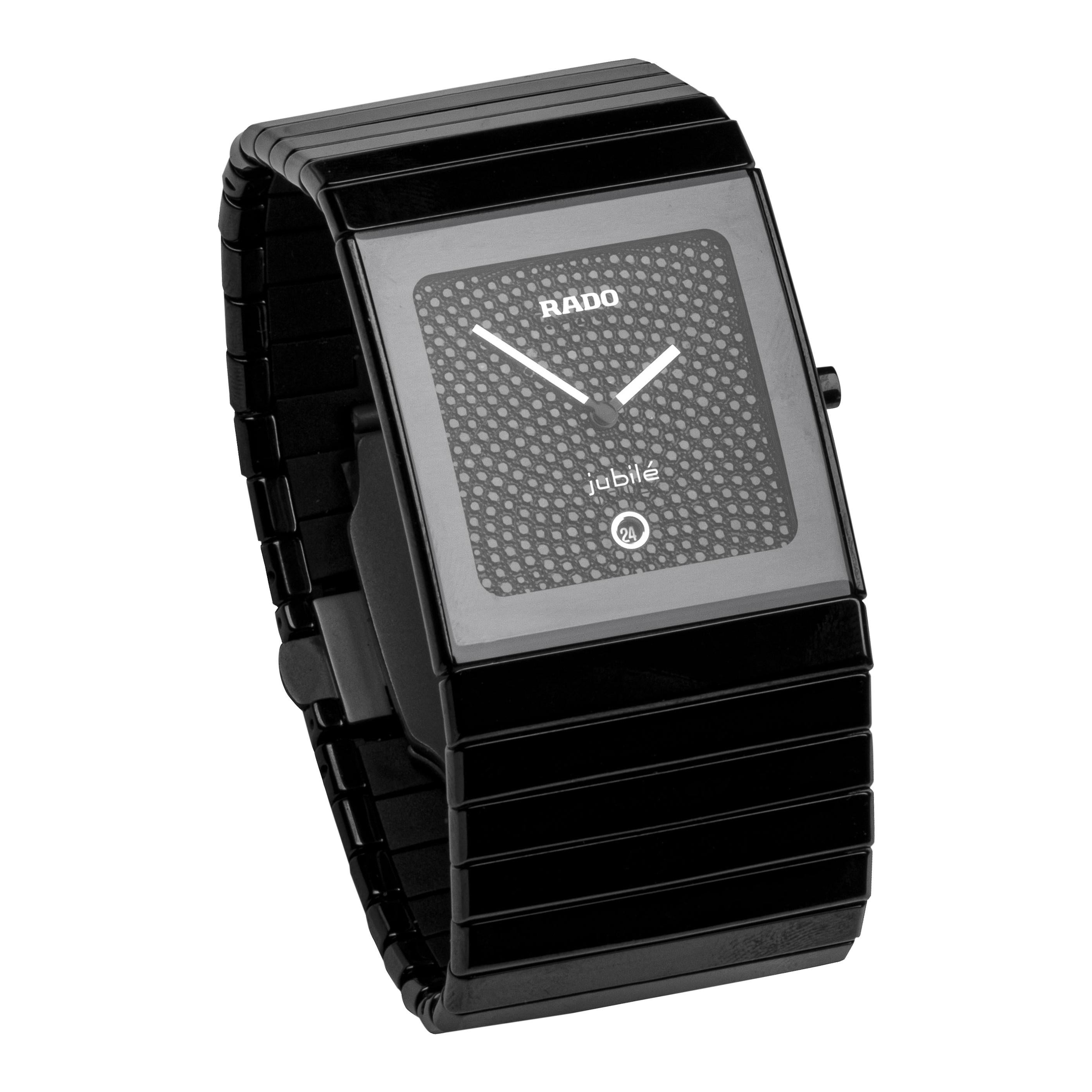 Rado Jubile Ceramica Black Diamond Face Watch For Sale at 1stDibs