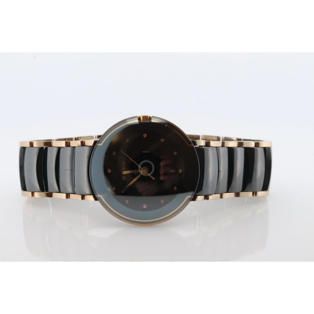 RADO Jubile Diamond Black HiTech Ceramic Stainless Steel Watch RADO DiaStar Bon état - En vente à Port Charlotte, FL