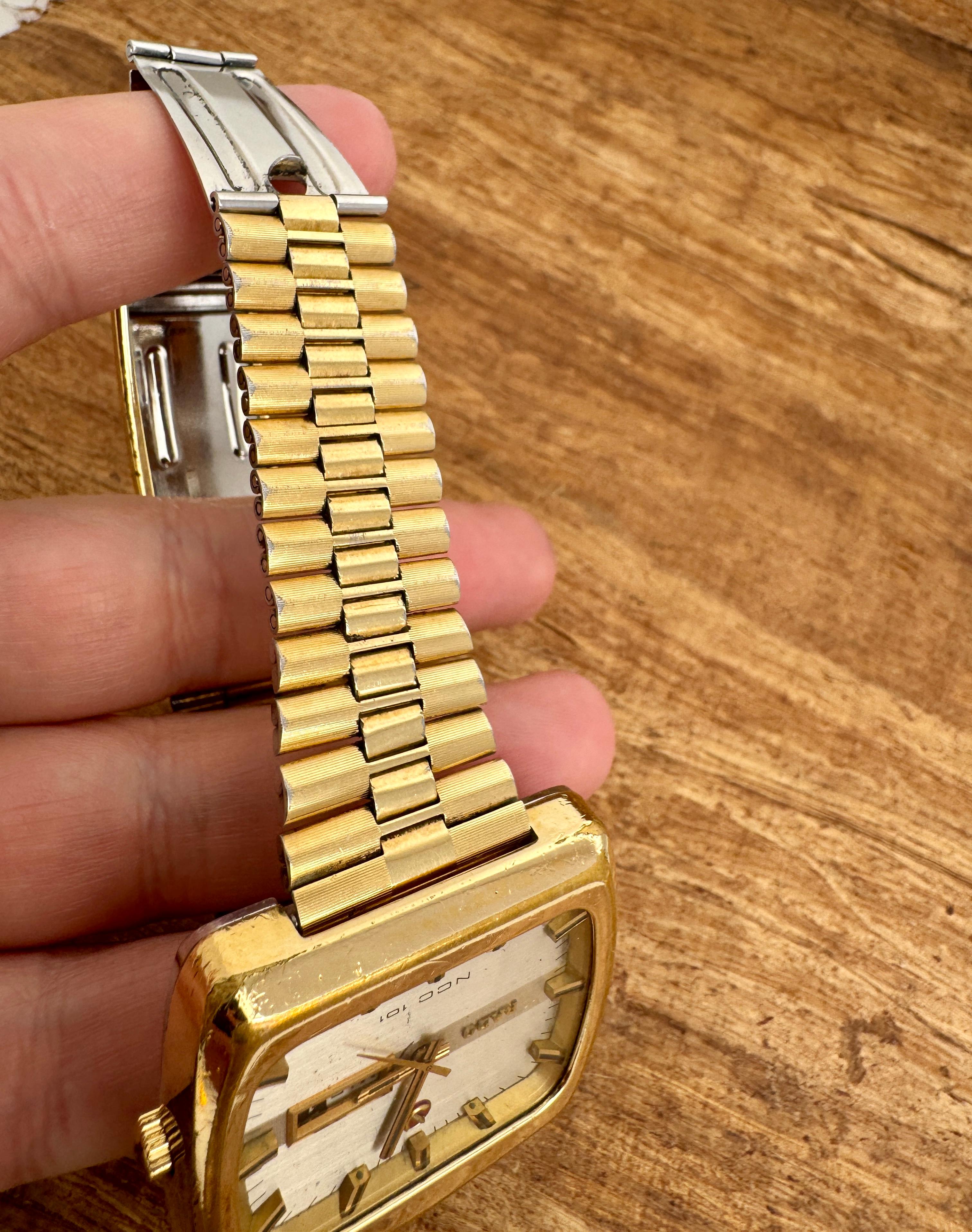 Rado NCC 101 Automatic DAY/DATE TV Dial Gold Plated Full Original Watch For Sale 12