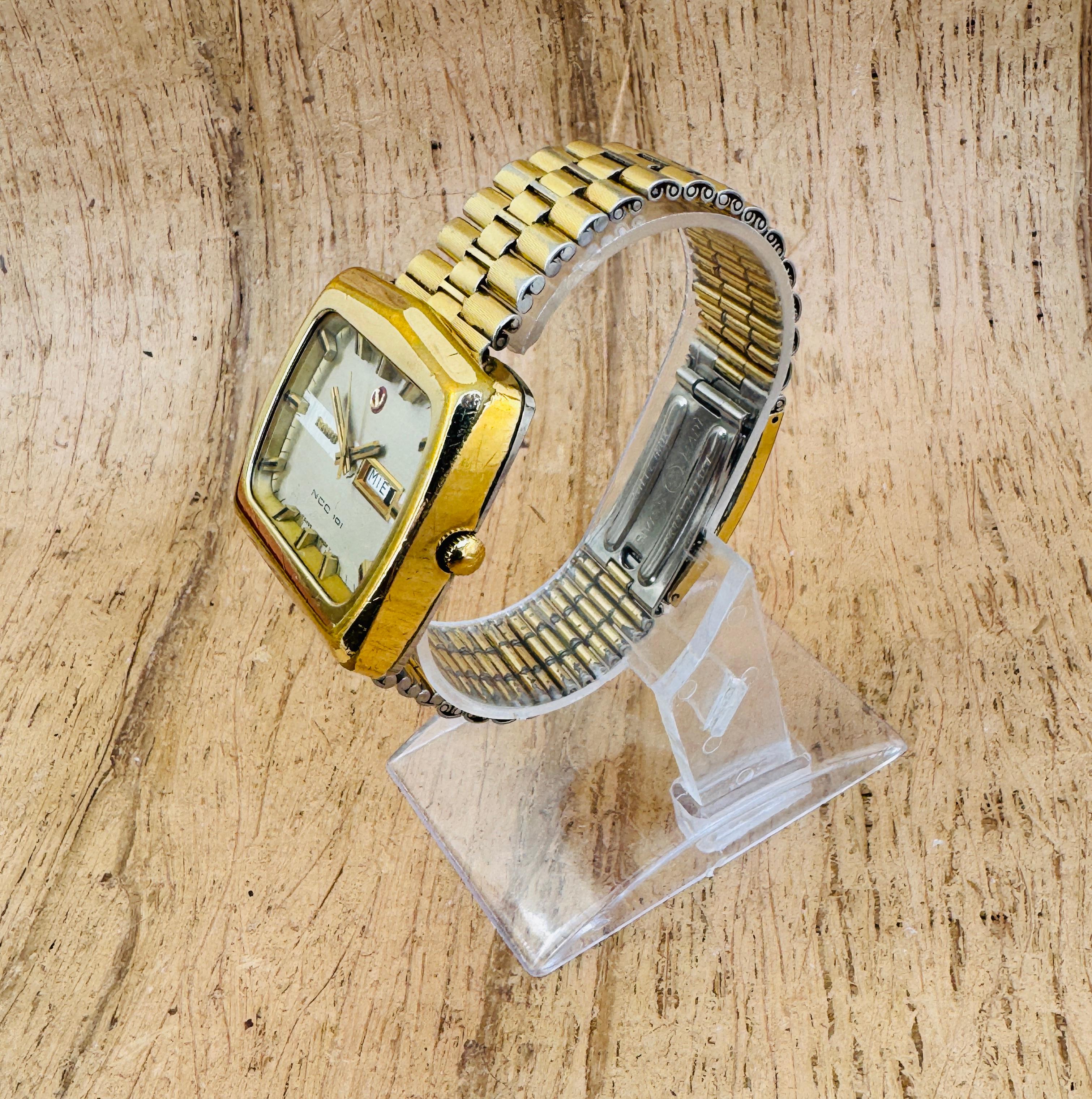 Rado NCC 101 Automatic DAY/DATE TV Dial Gold Plated Full Original Watch For Sale 15