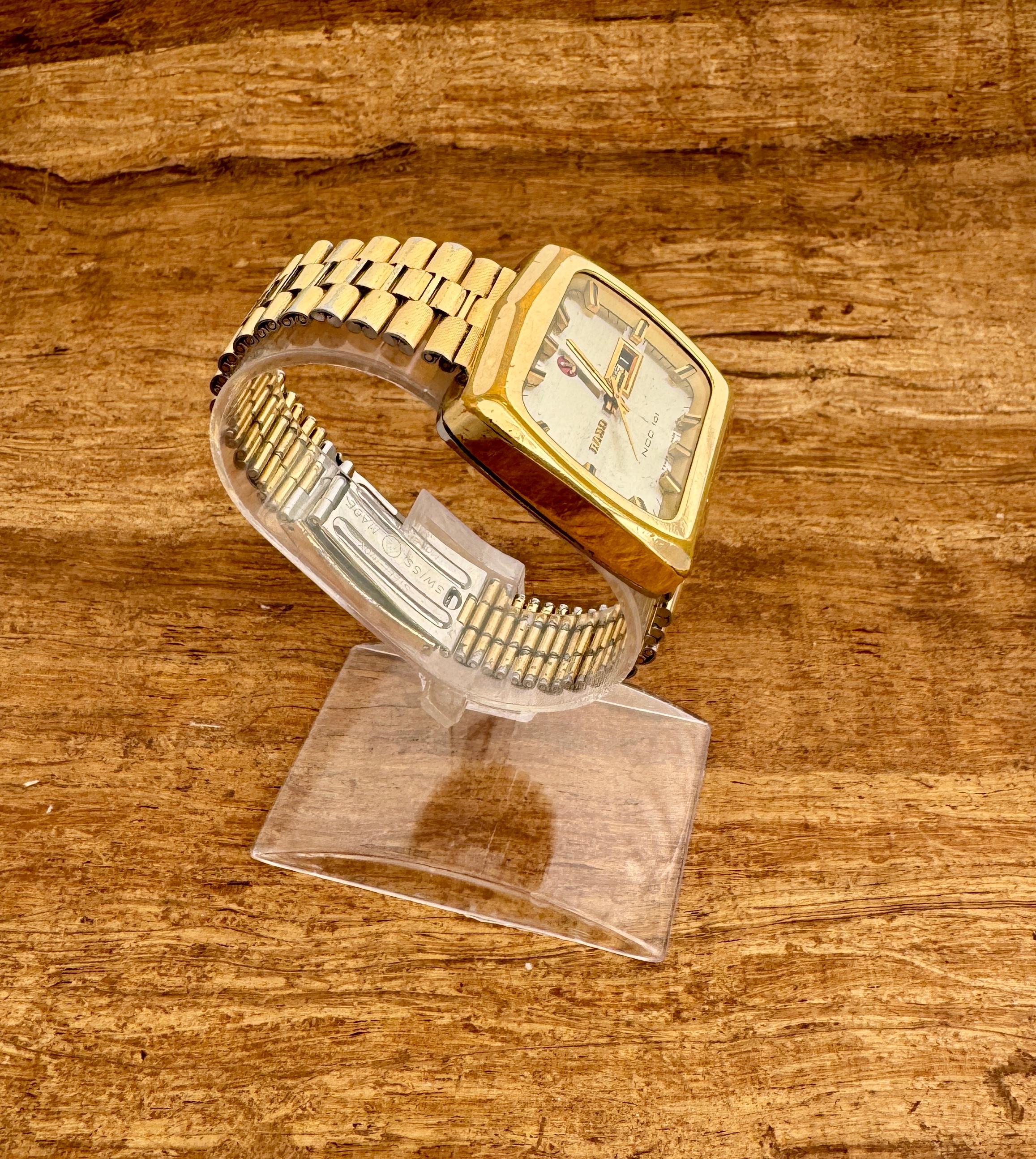 Men's Rado NCC 101 Automatic DAY/DATE TV Dial Gold Plated Full Original Watch For Sale