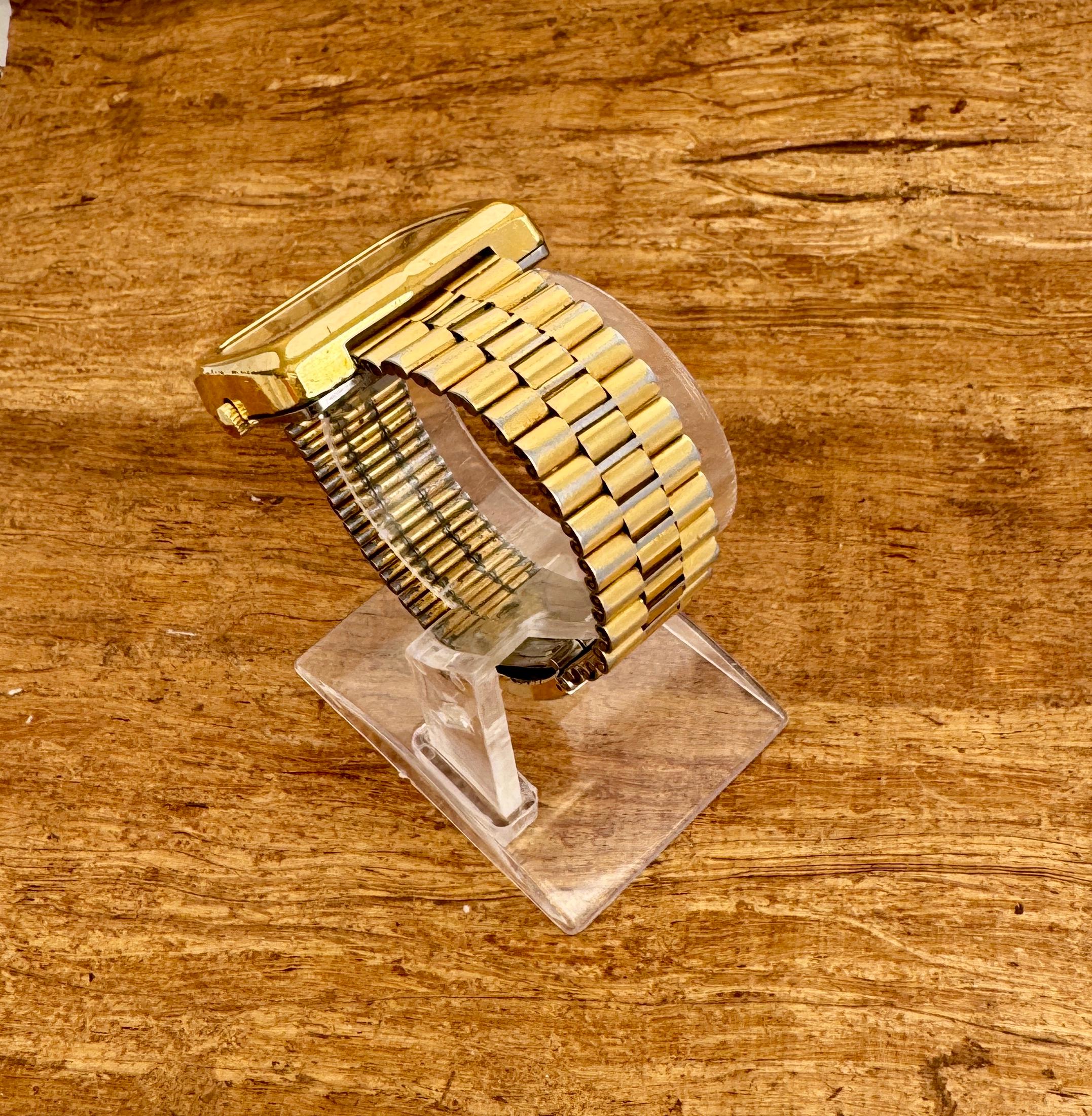 Rado NCC 101 Automatic DAY/DATE TV Dial Gold Plated Full Original Watch For Sale 2