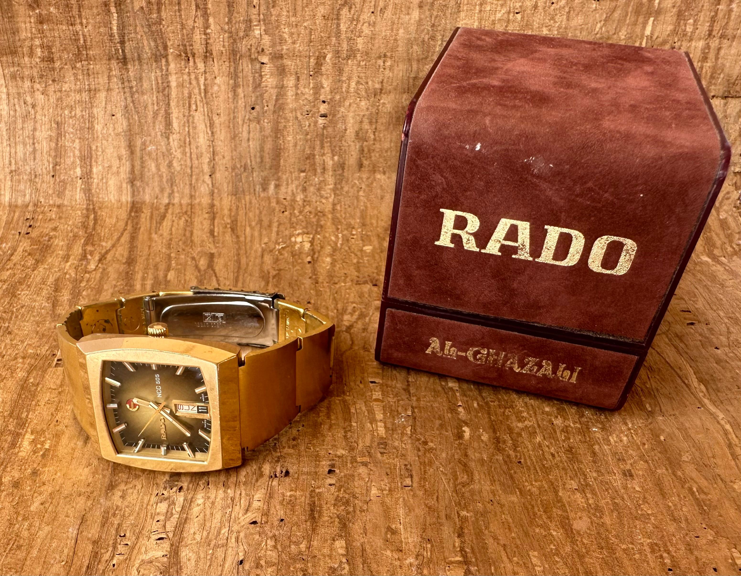 Men's Rado Ncc 505 Automatic Gold Plated Rare Dial Boxed For Sale