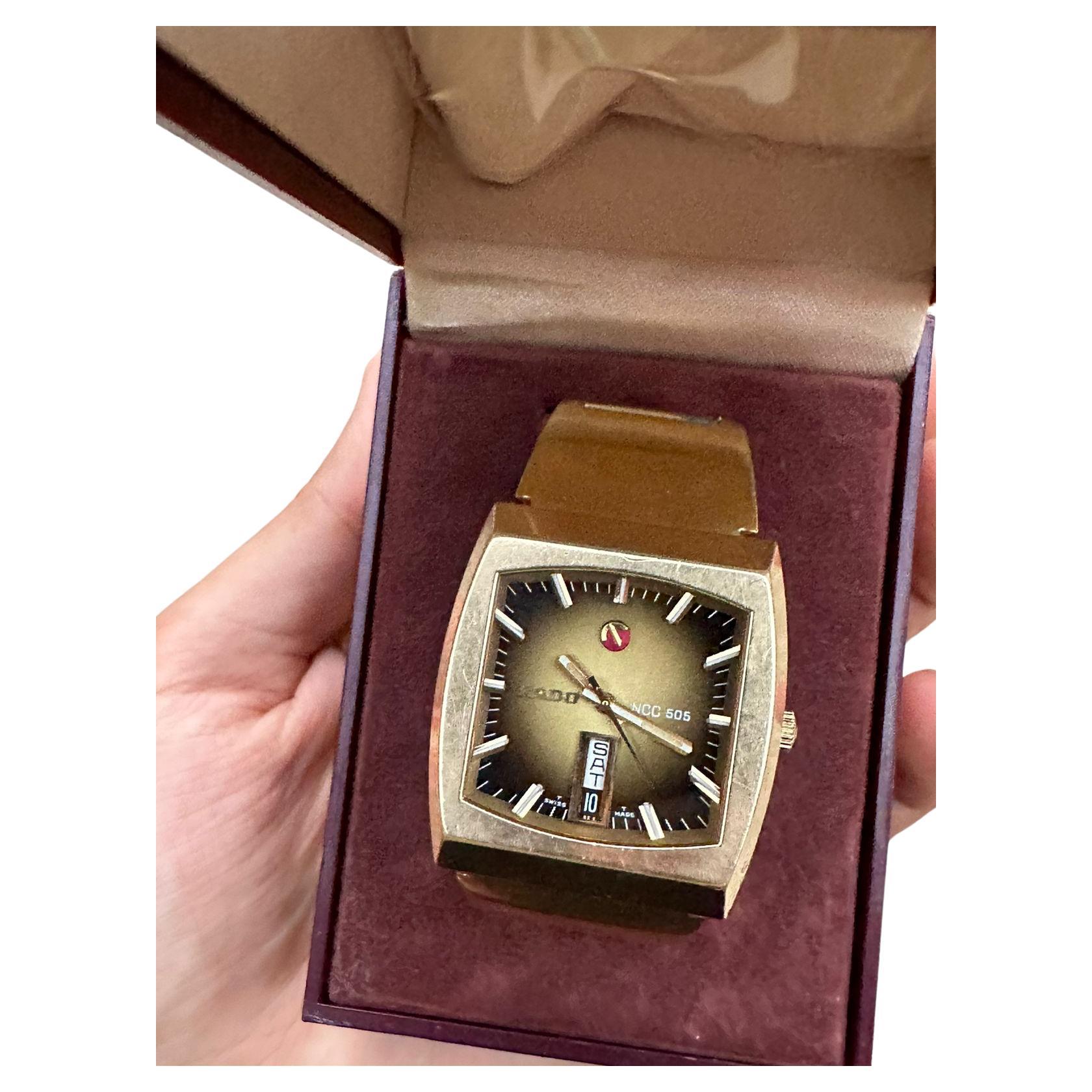 Rado Ncc 505 Automatic Gold Plated Rare Dial Boxed For Sale