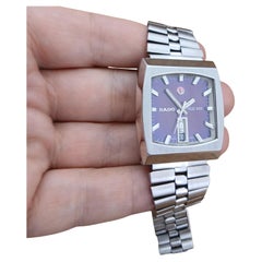 Rado Ncc 505 Silver Square Purple Dial Automatic Mens Watch Rado Ncc 505 Silver Square Purple Dial Automatic Mens Watch