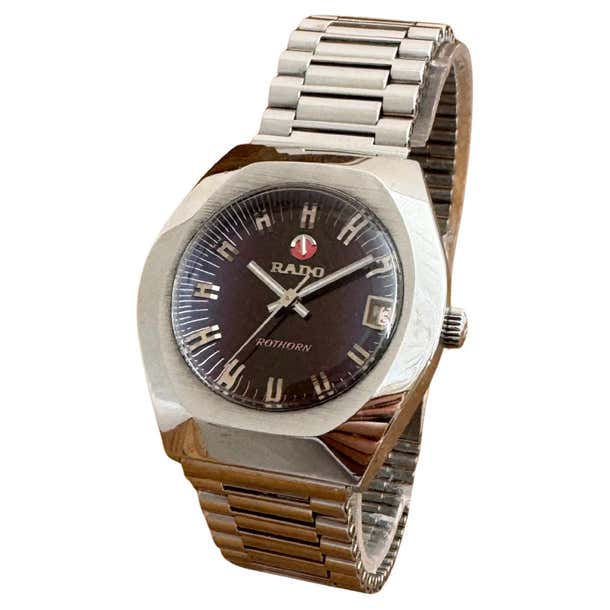 Rado Rothorn Rare Purple Dial Automatic Stainless Steel Watch For Sale ...