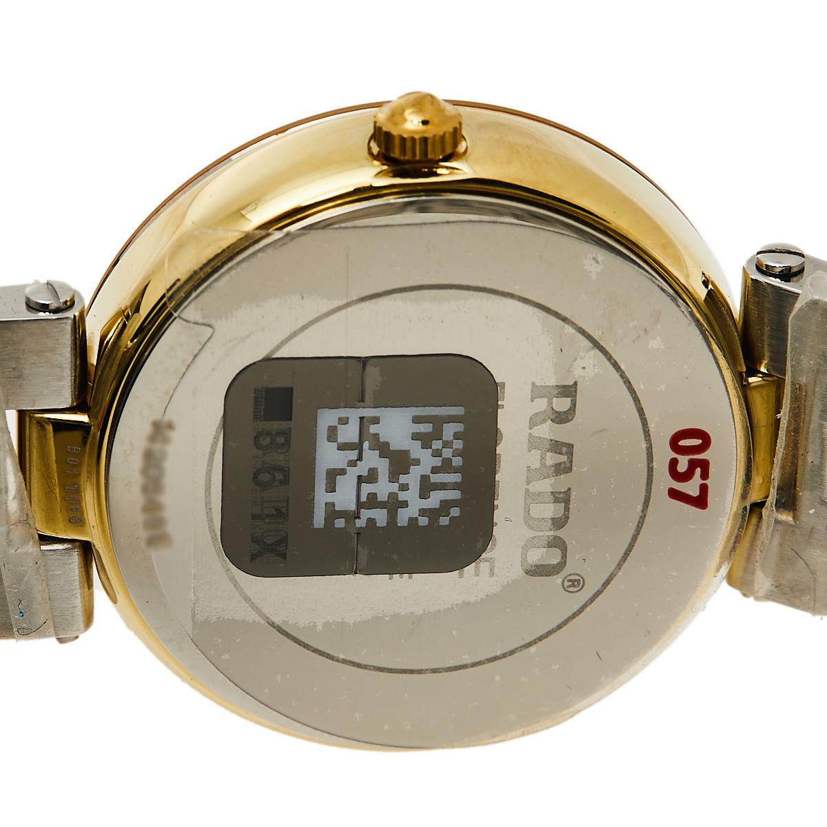 rado silver and gold watch