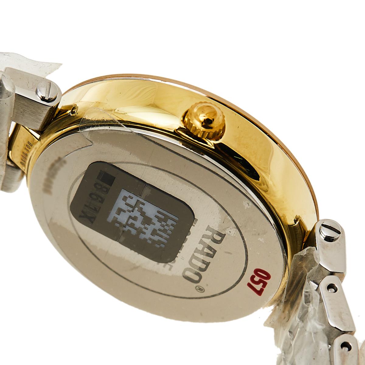 Contemporary Rado Silver Gold Tone Stainless Steel Florence R48872723 Women's Wristwatch 28MM