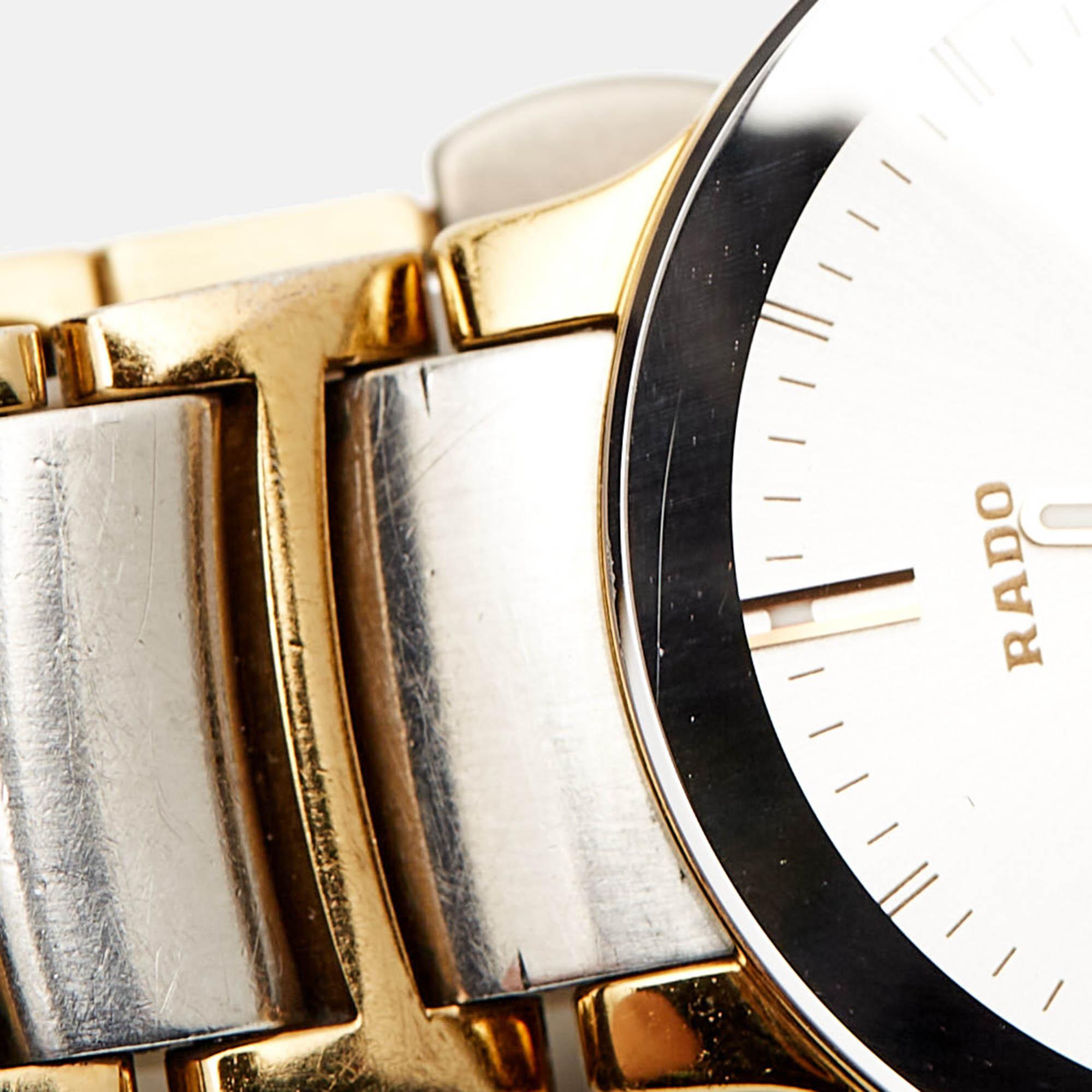 Rado Silver Two Tone Centrix Jubile R30932103 Women's Wristwatch 28 mm 5