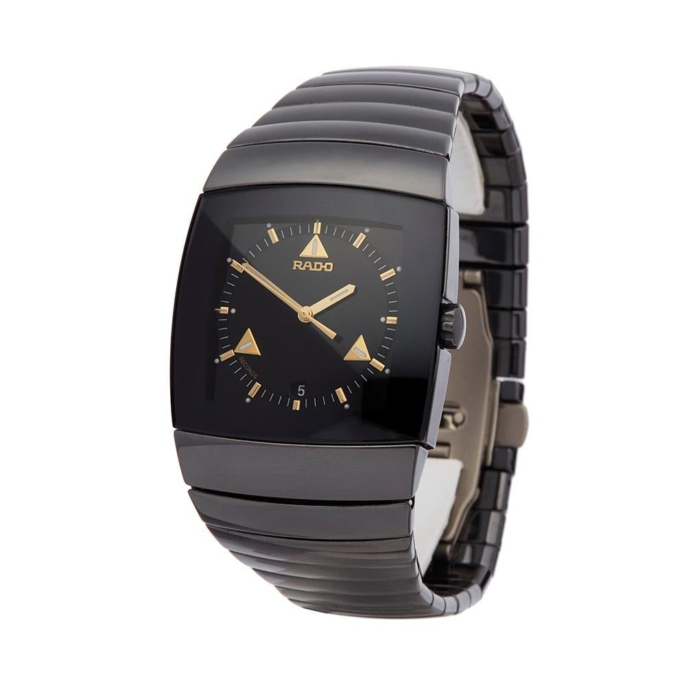 Ref: W5585
Manufacturer: Rado
Model: Sintra
Model Ref: R13723172
Age: 
Gender: Mens
Complete With: Box, Manuals & Guarantee
Dial: Black Baton
Glass: Sapphire Crystal
Movement: Quartz
Water Resistance: To Manufacturers Specifications
Case: