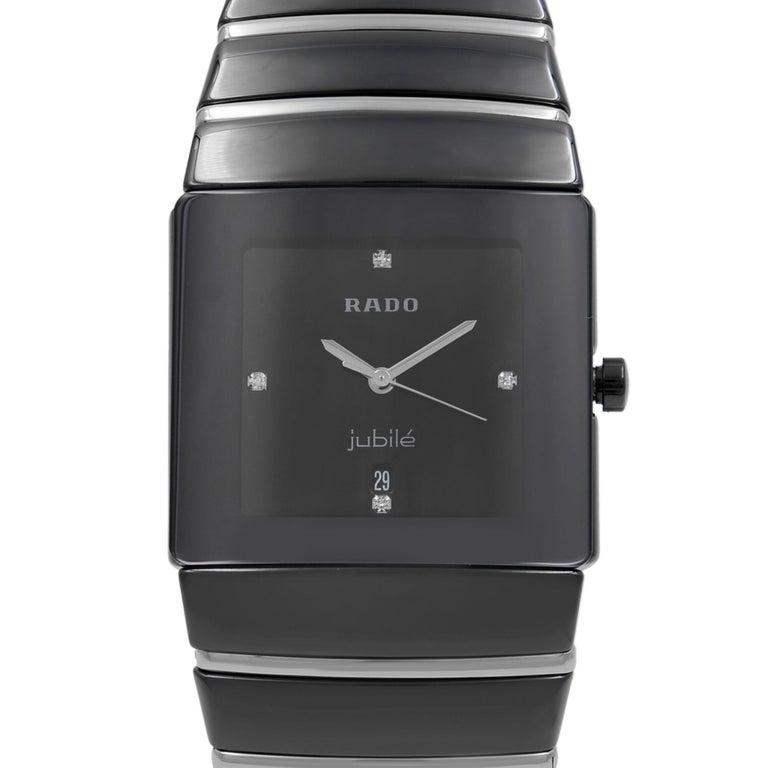 Rado Sintra Jubile Ceramic Black Dial Square Quartz Men S Watch R13335732 For Sale At 1stdibs