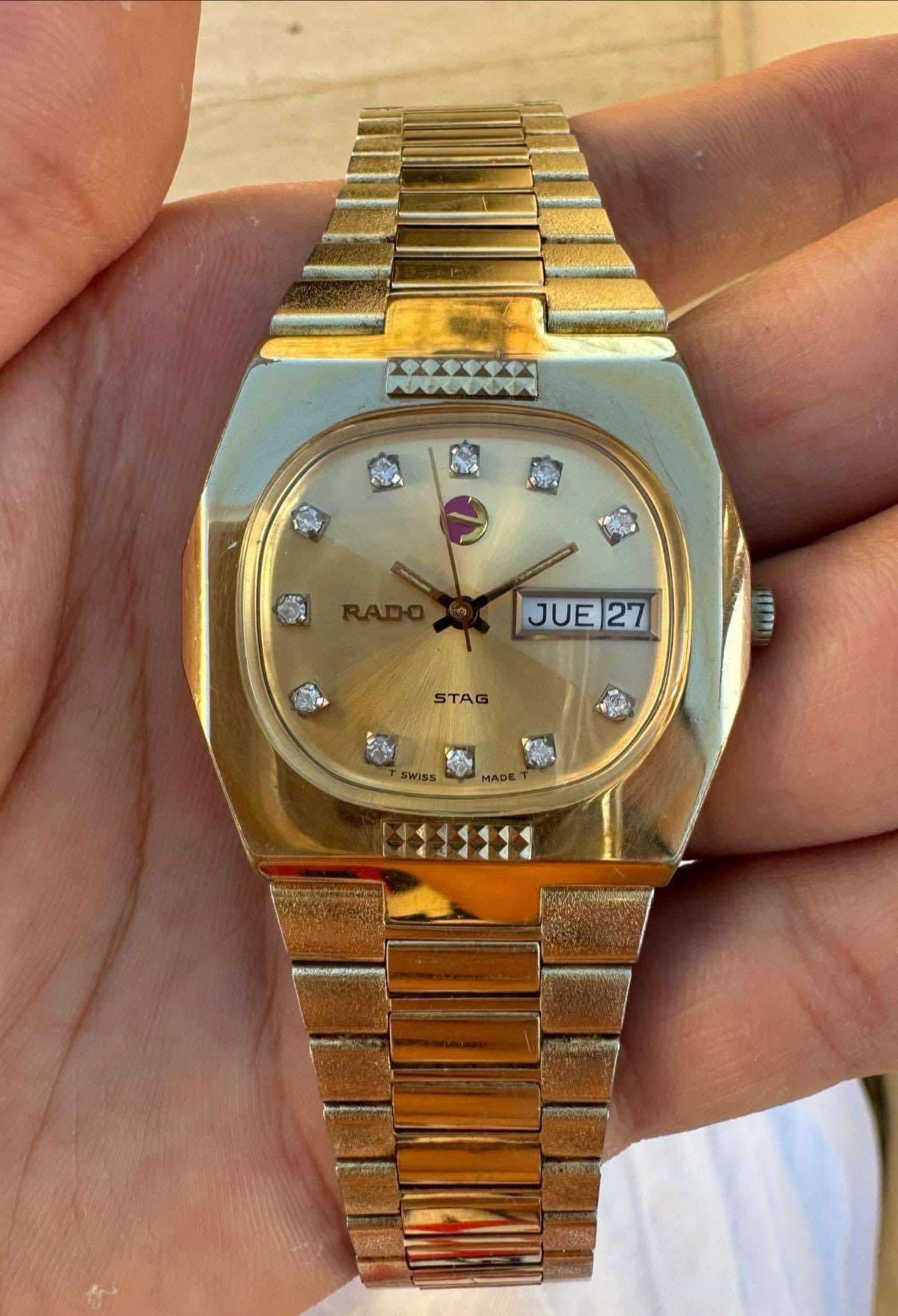 Rado Stag Gold Plated Automatic Day / Date Watch im Zustand „Gut“ im Angebot in Toronto, CA