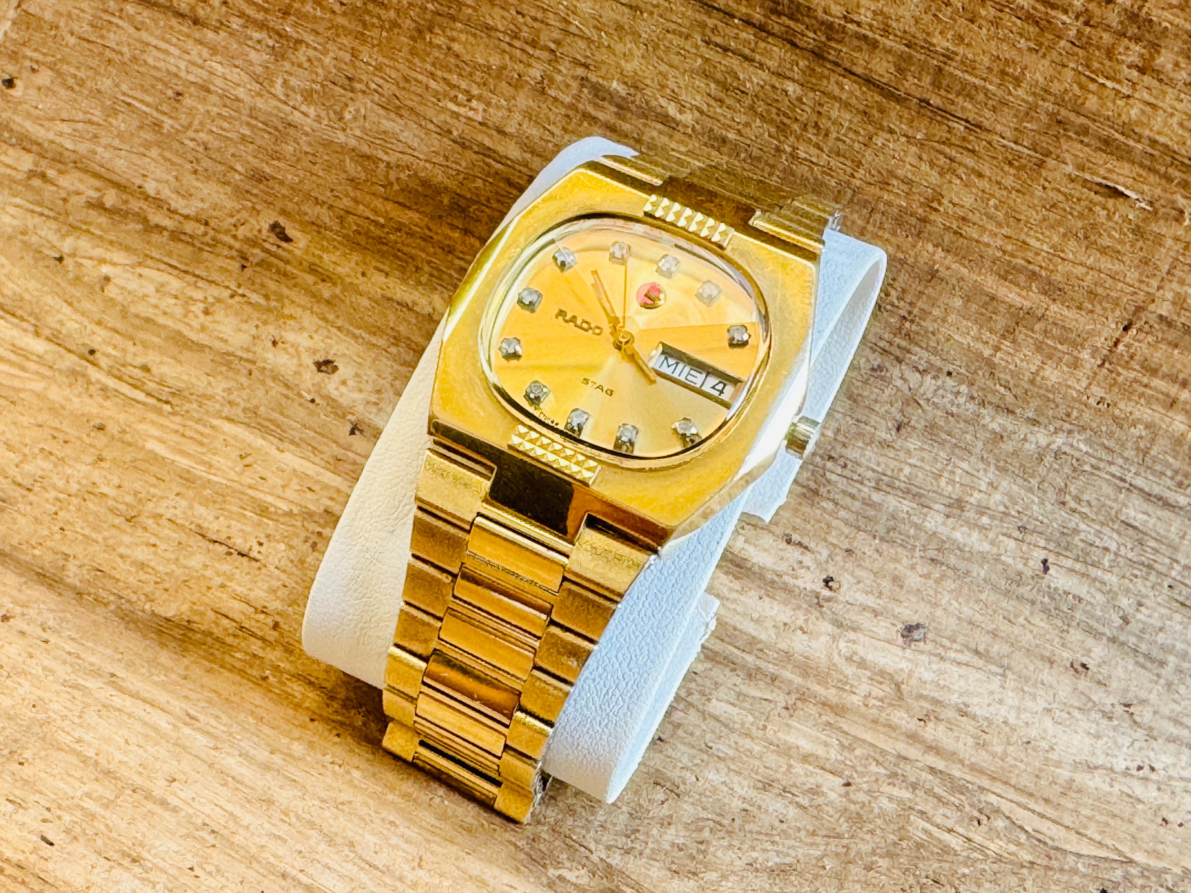Rado Stag Gold Plated Automatic Day / Date Watch im Angebot 1