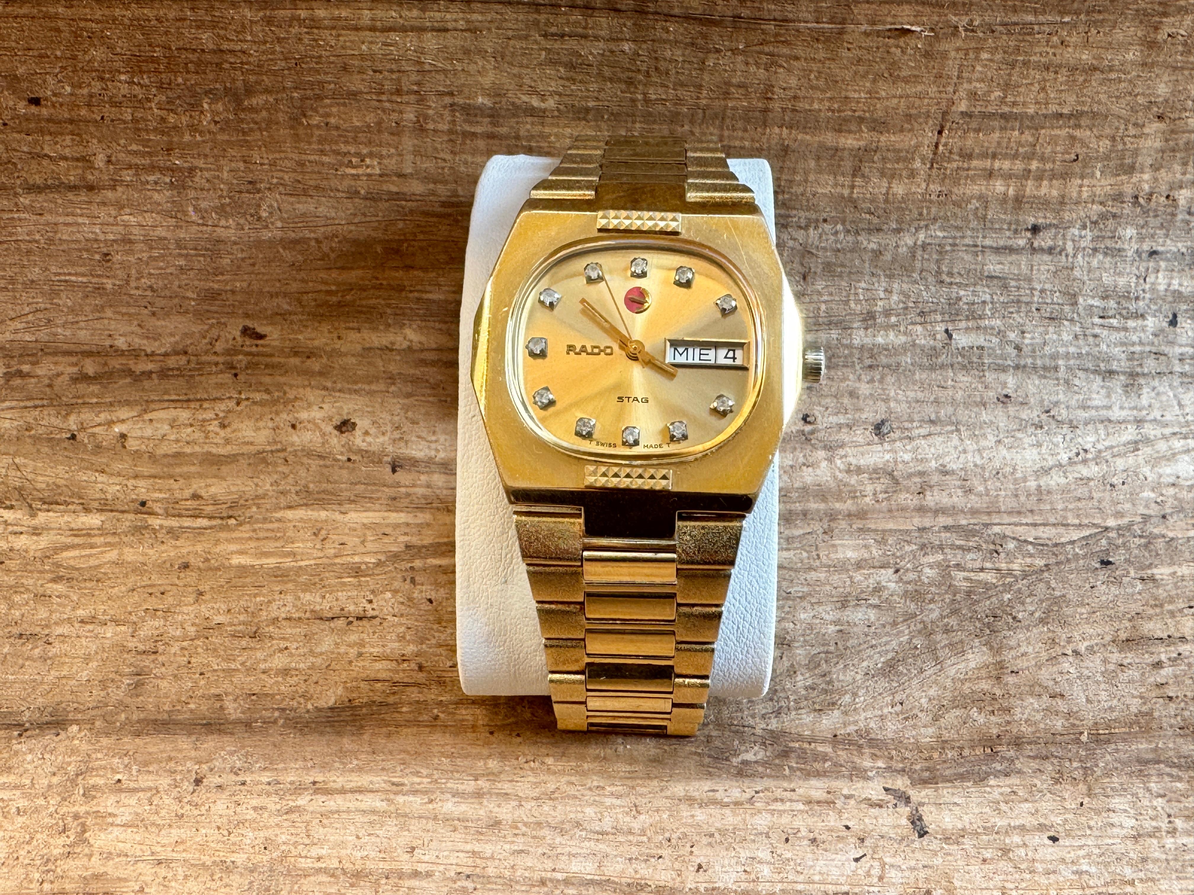 Rado Stag Gold Plated Automatic Day / Date Watch im Angebot 2