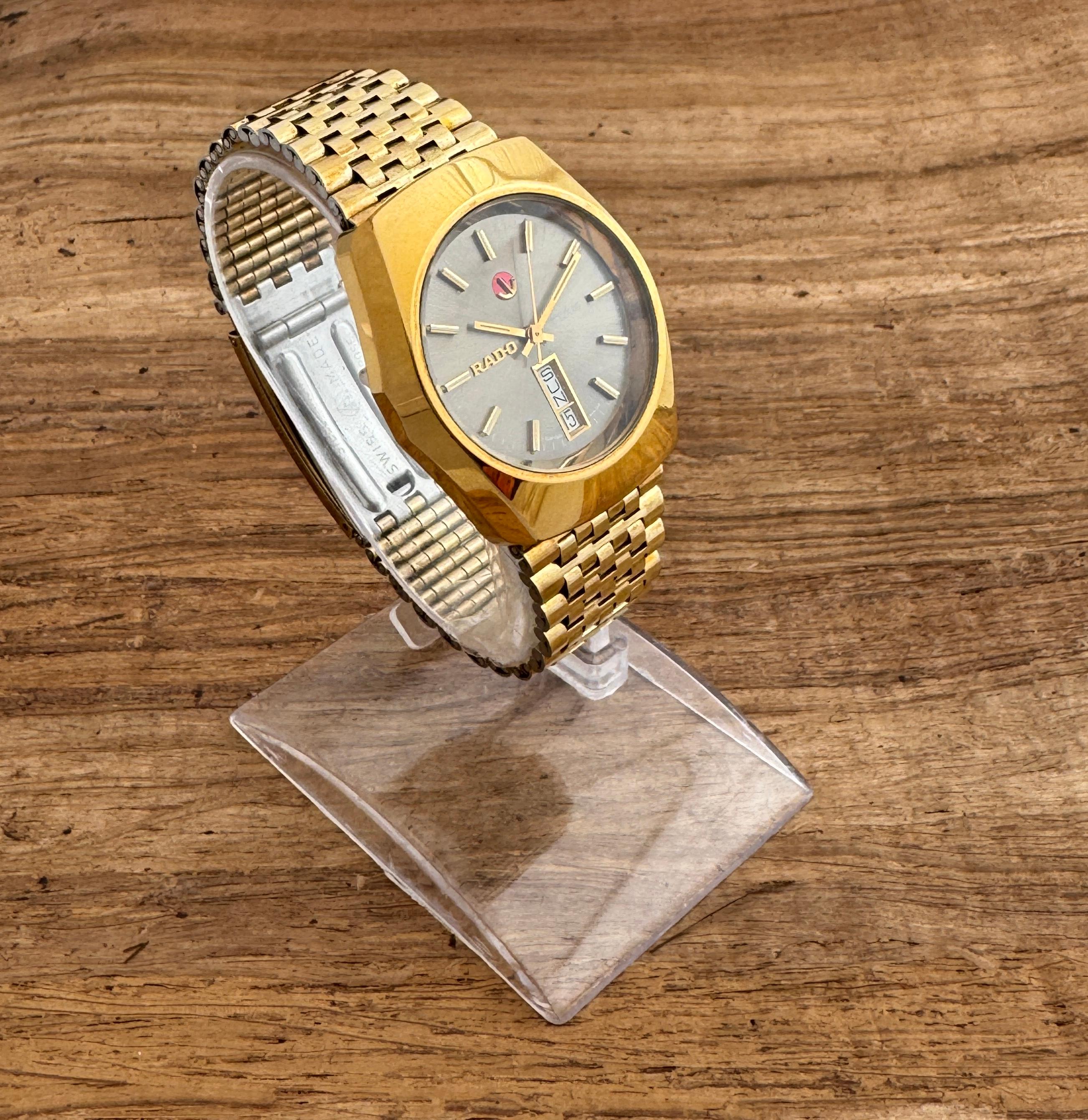 Rado Stag Gold Plated Rare Brown Dial Automatic Day / Date Watch In Good Condition In Toronto, CA