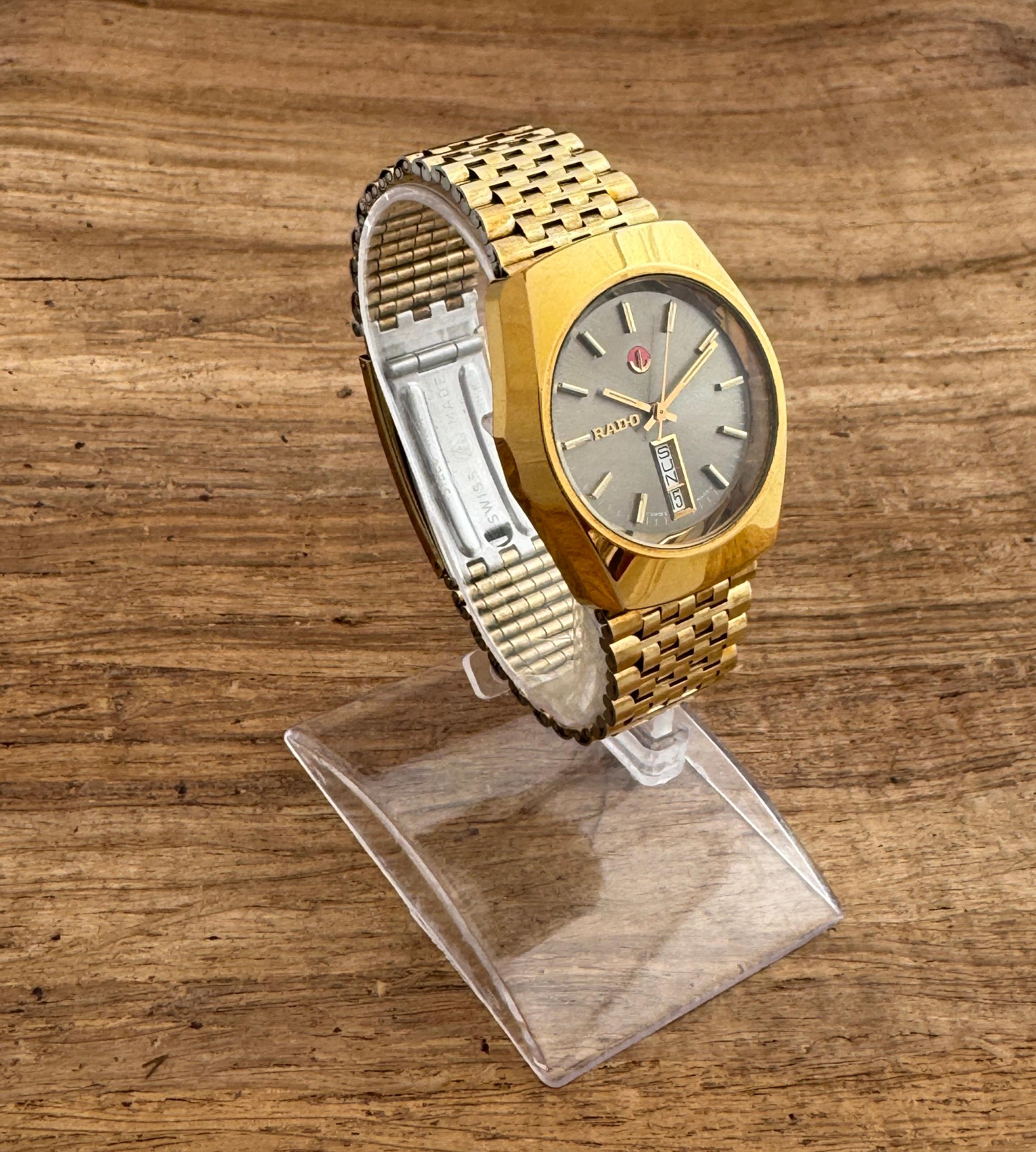 Rado Stag Gold Plated Rare Brown Dial Automatic Day / Date Watch 4
