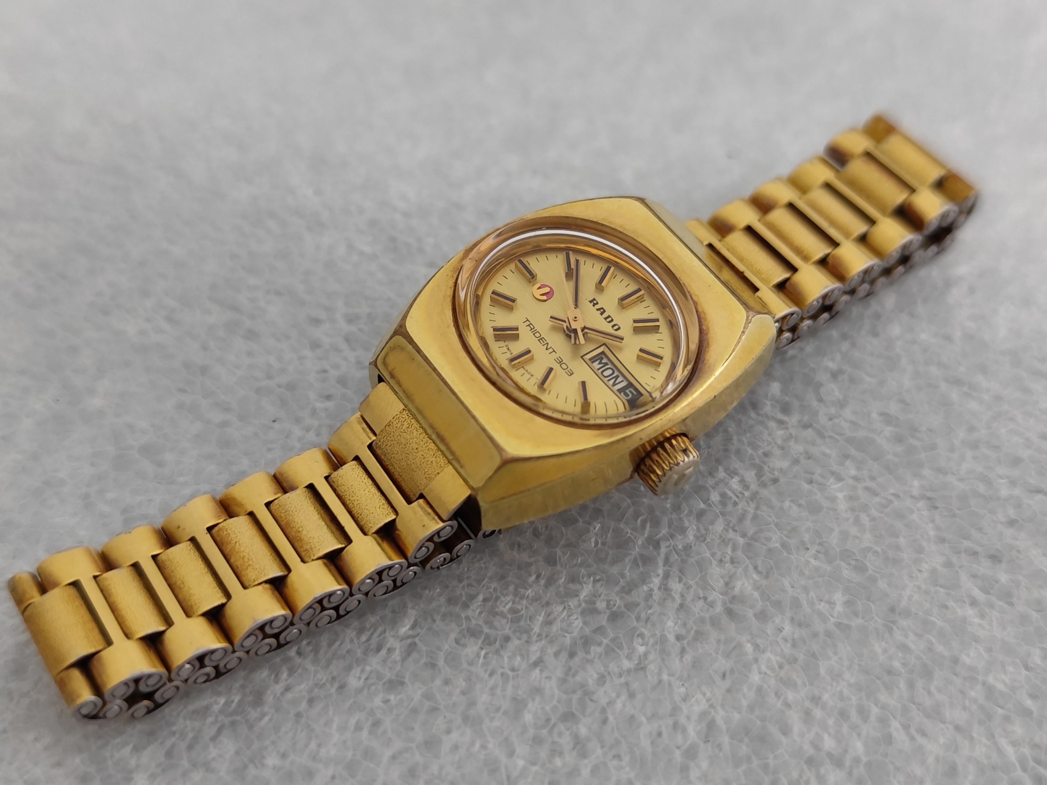 Rado TRIDENT 303 Day Date Vergoldete Automatik Damenuhr im Angebot 10